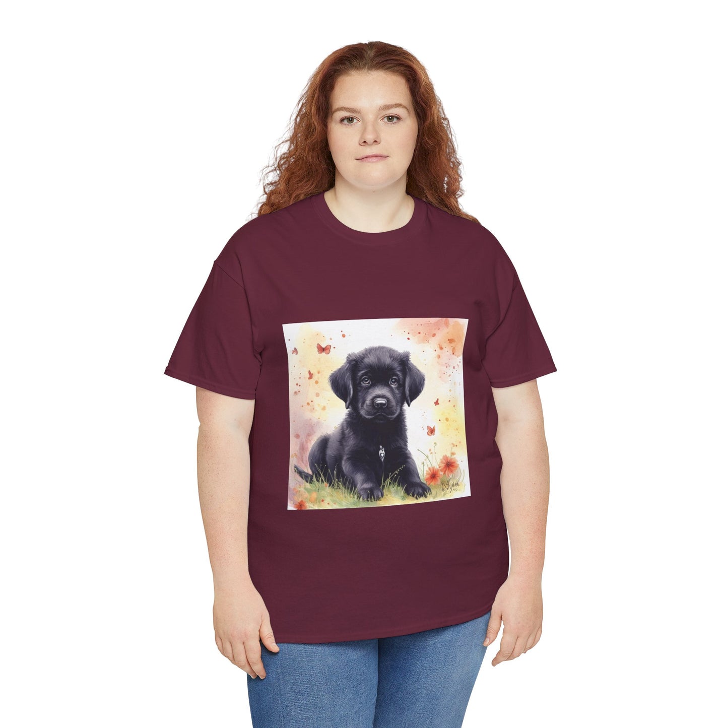 Black Lab Puppy Unisex Heavy Cotton Tee