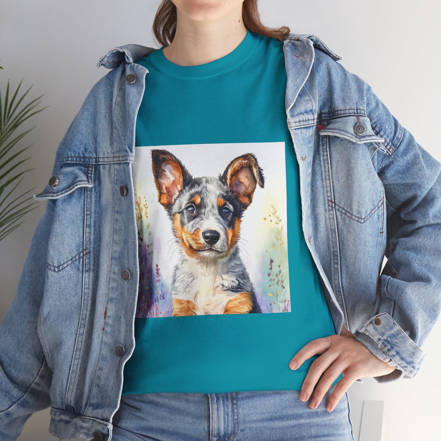 Australian Cattle Dog Puppy Unisex Heavy Cotton Tee