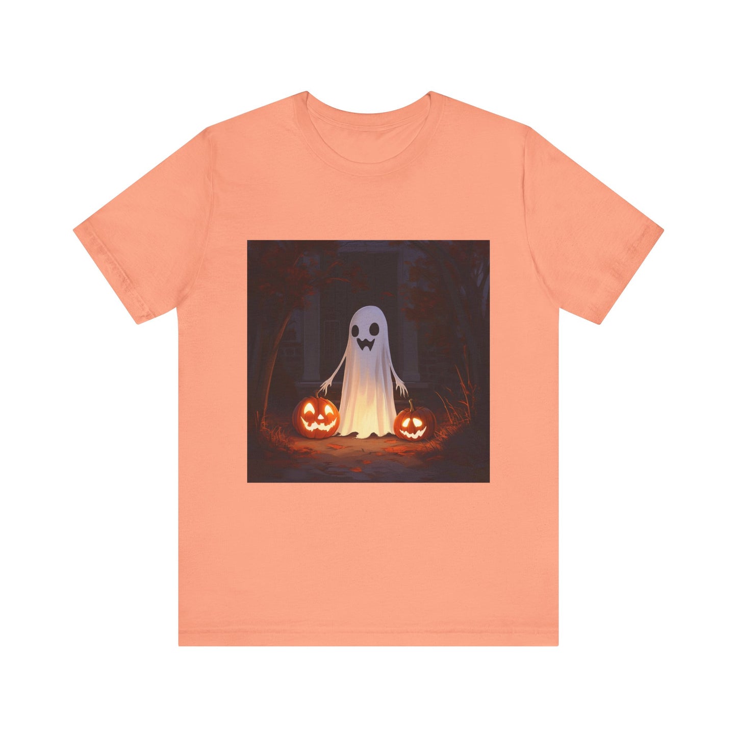 Cute Ghost and Pumpkins Unisex Jersey Short Sleeve Tee