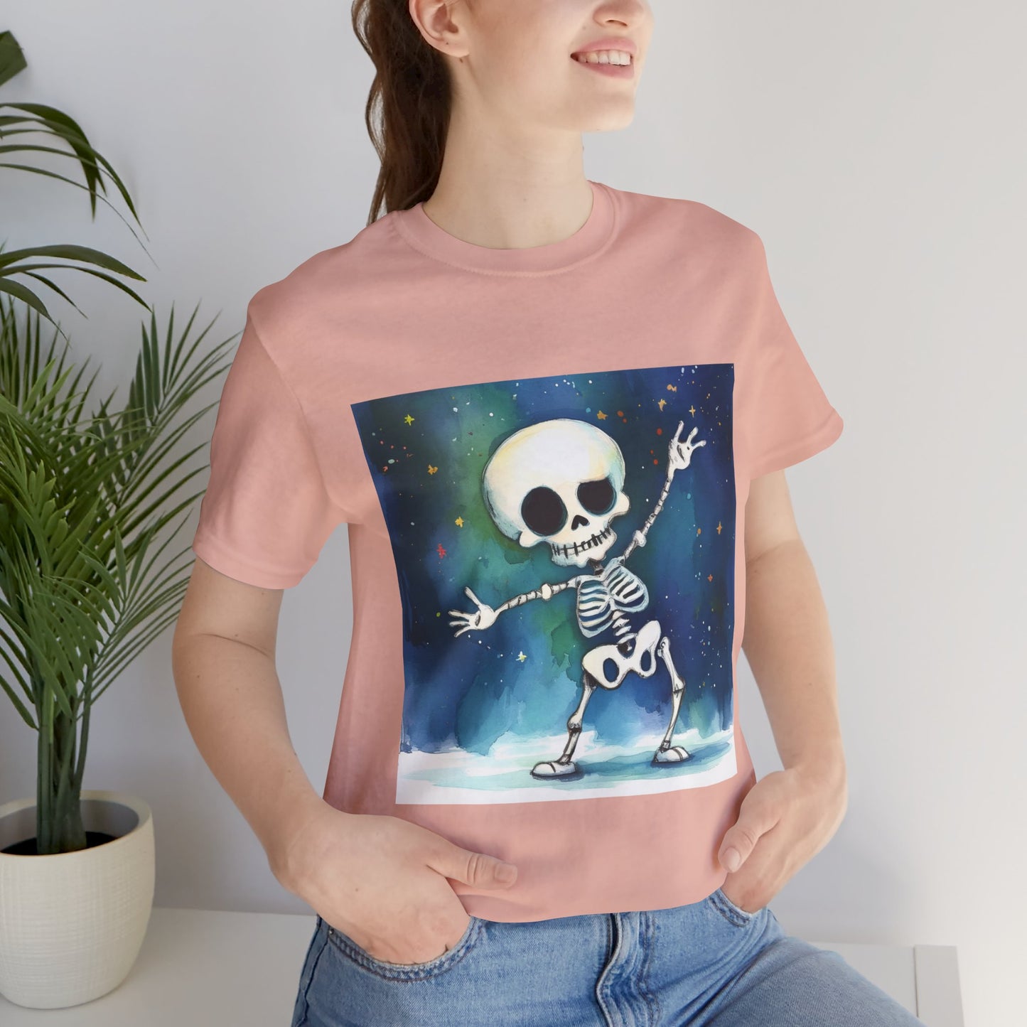 Cute Dancing Skeleton Unisex Jersey Short Sleeve Tee