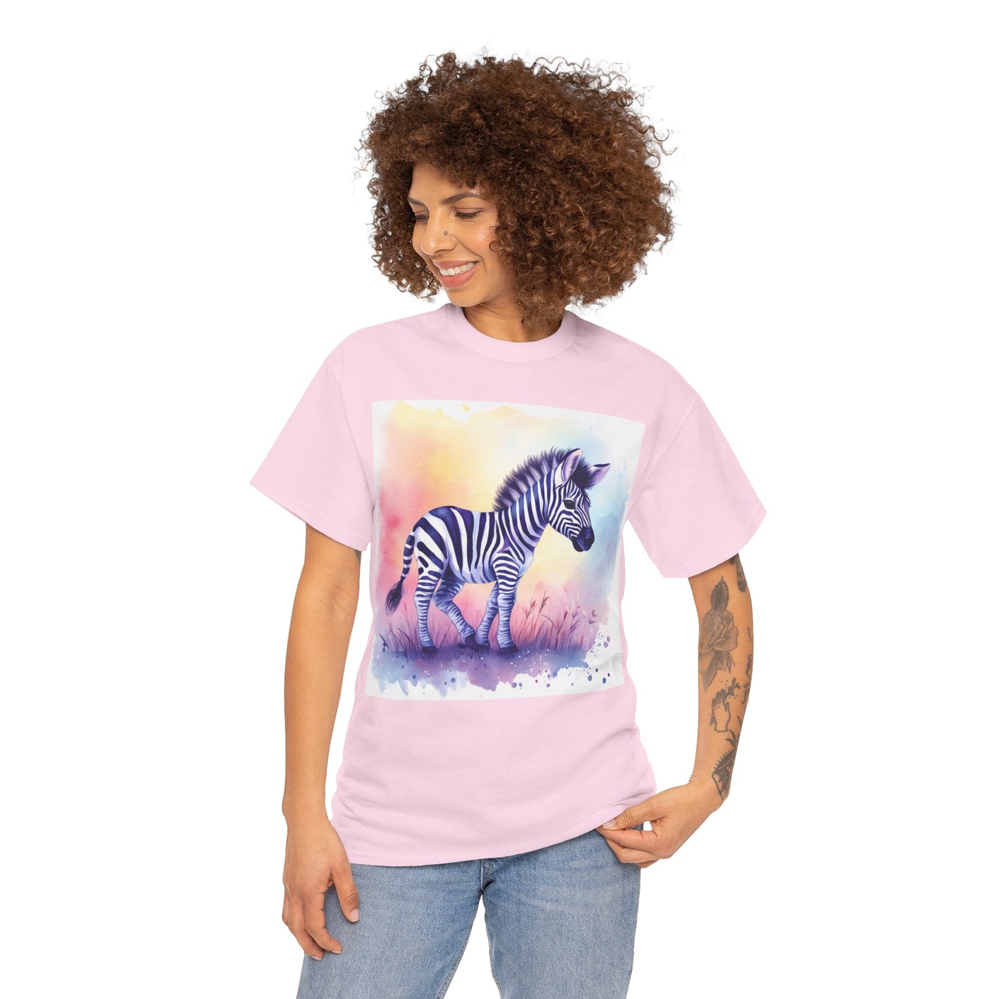 Lovable Baby Zebra Unisex Heavy Cotton Tee