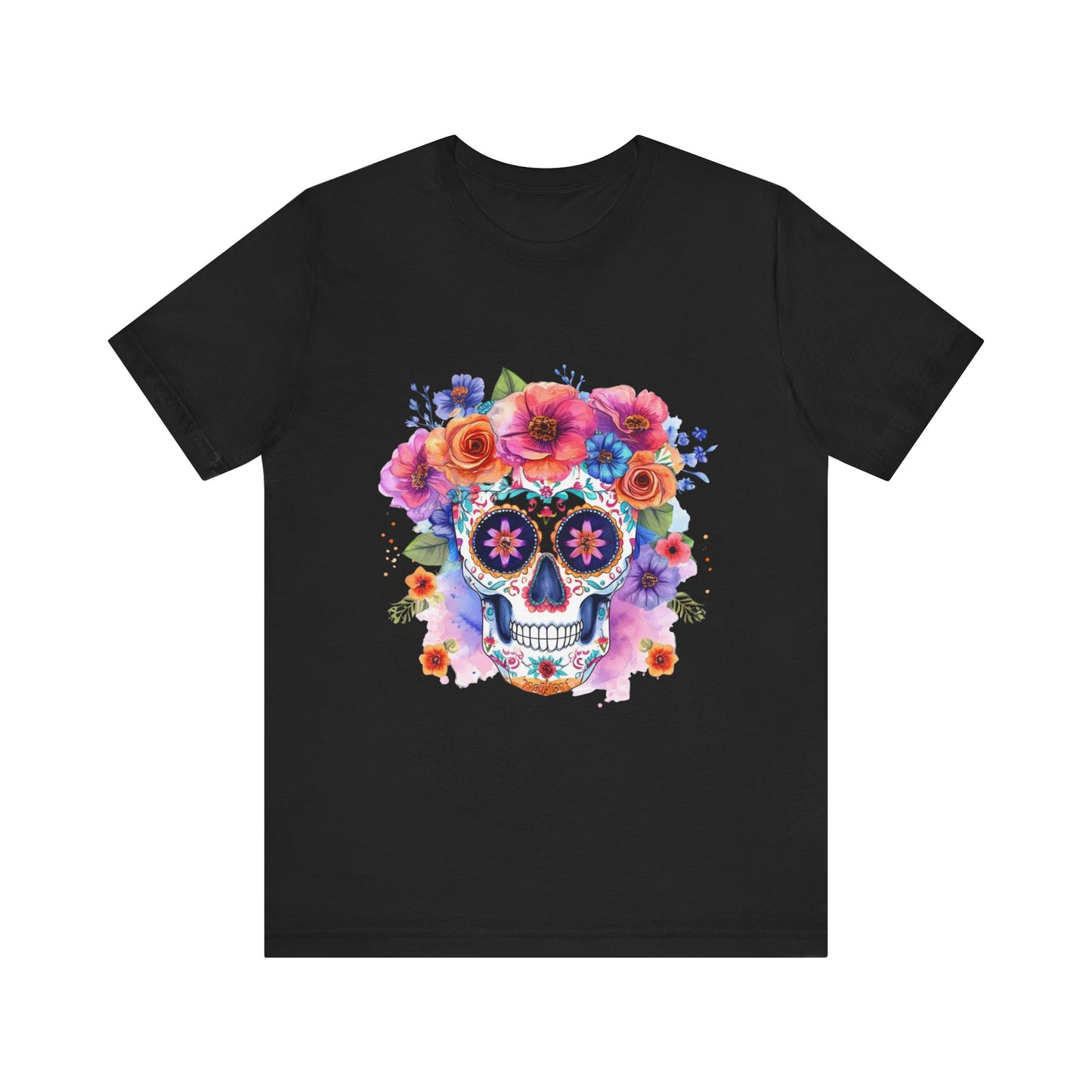 Colorful Sugar Skull Unisex Jersey Short Sleeve Tee