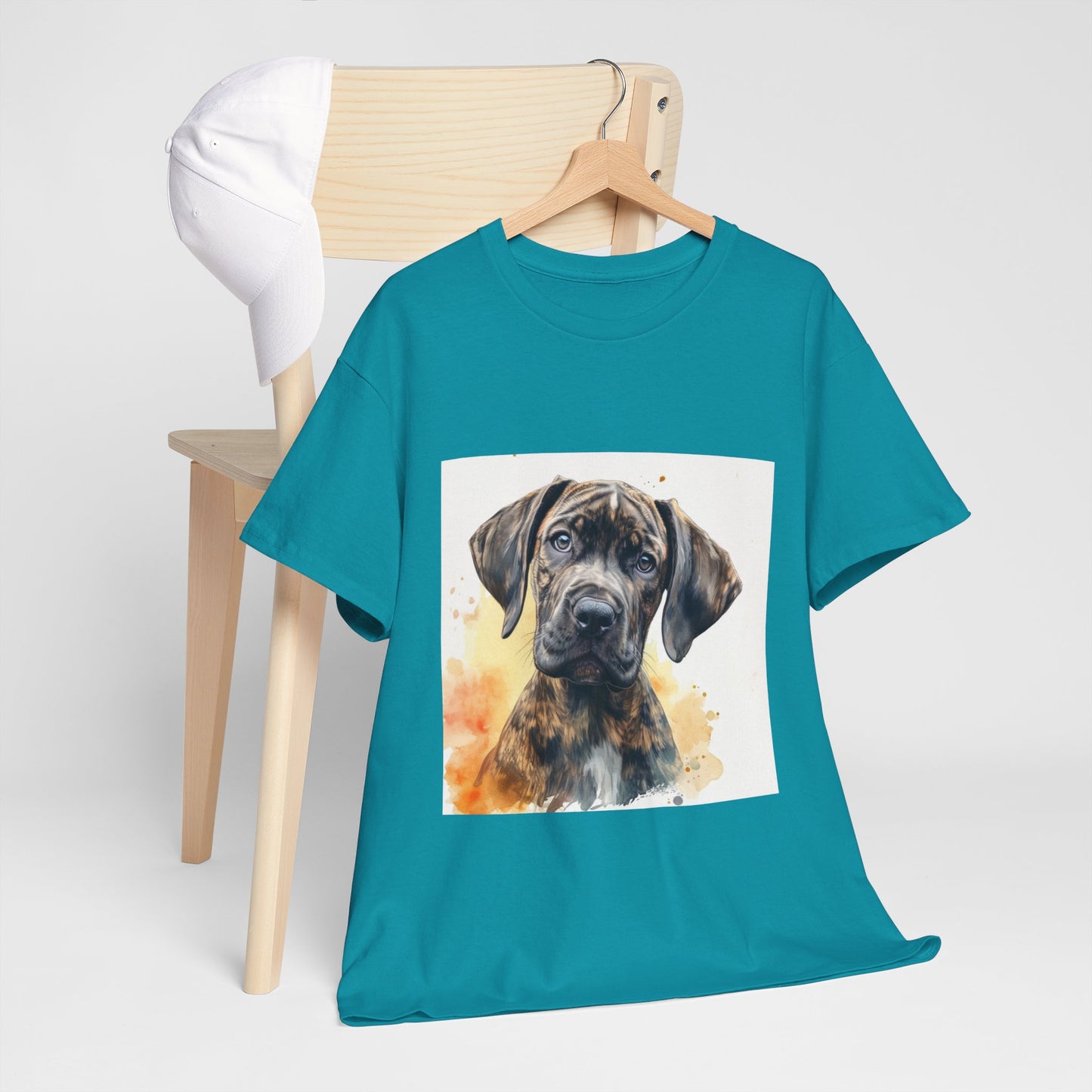 Brindle Great Dane Puppy Unisex Heavy Cotton Tee