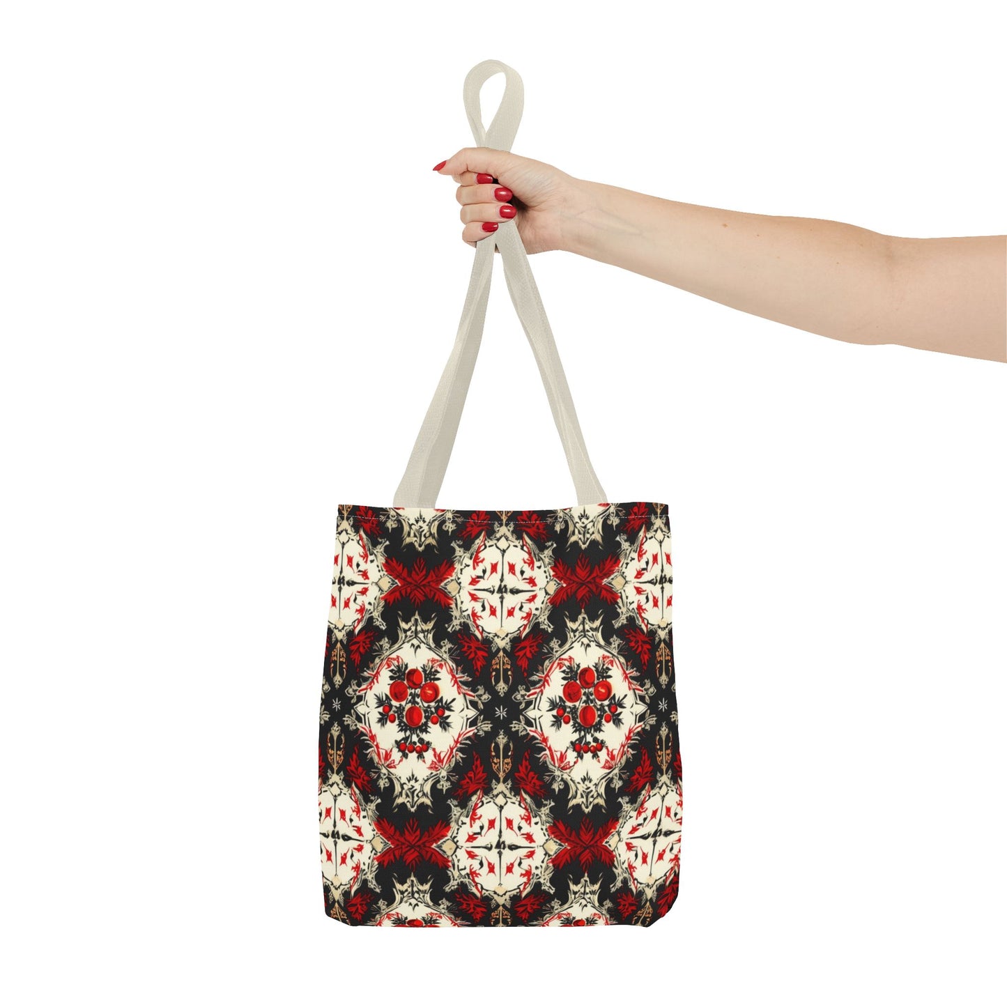 Dark Poinsettia Pattern Tote Bag (AOP)