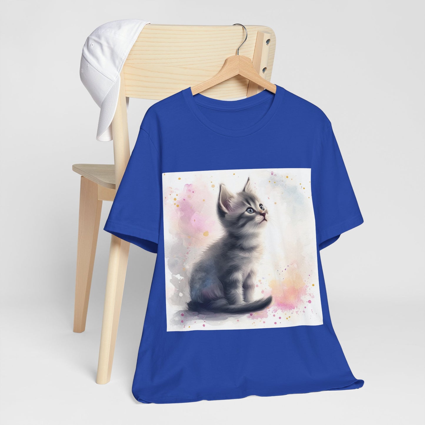 Watercolor Gray Kitten Unisex Jersey Short Sleeve Tee