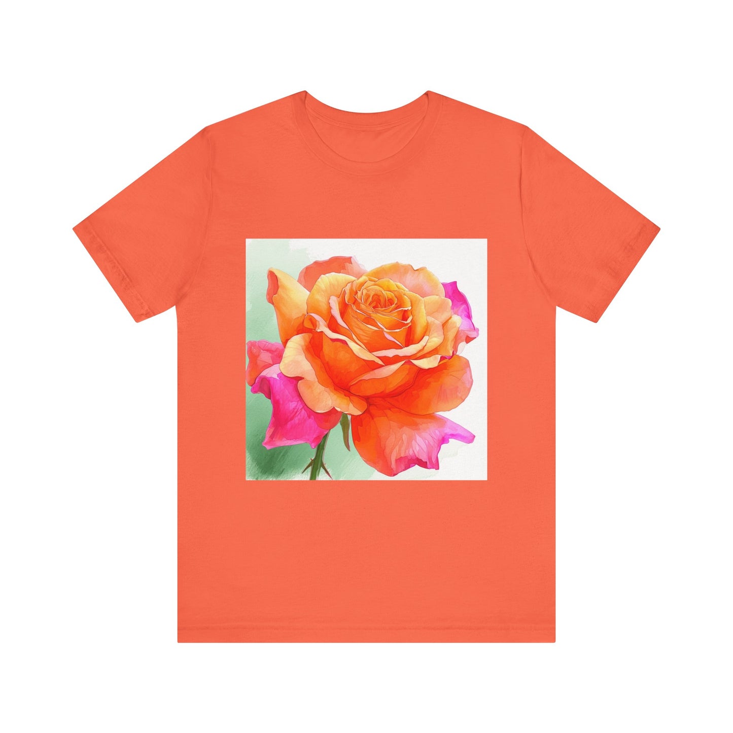 Radiant Rose Art Unisex Jersey Tee - Vibrant Rose Design