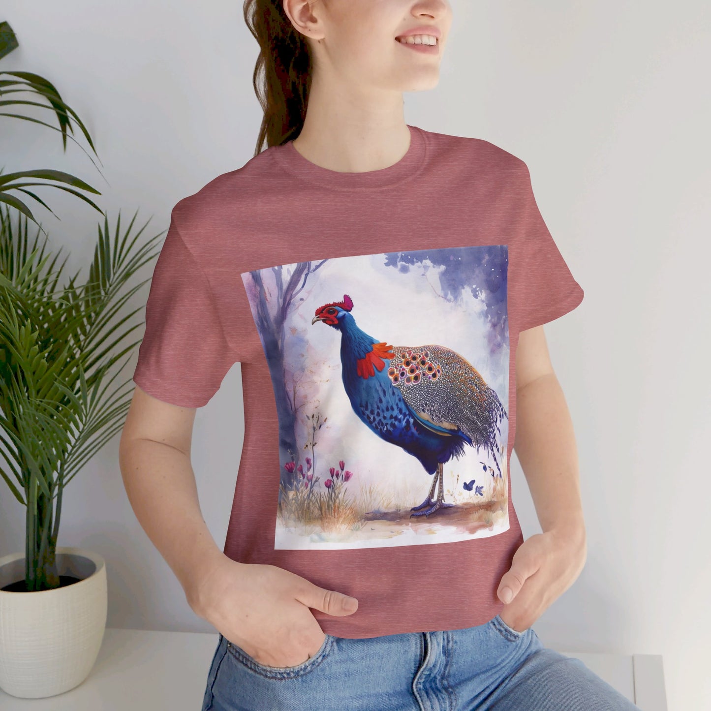 Cute Guinea Fowl Unisex Jersey Short Sleeve Tee