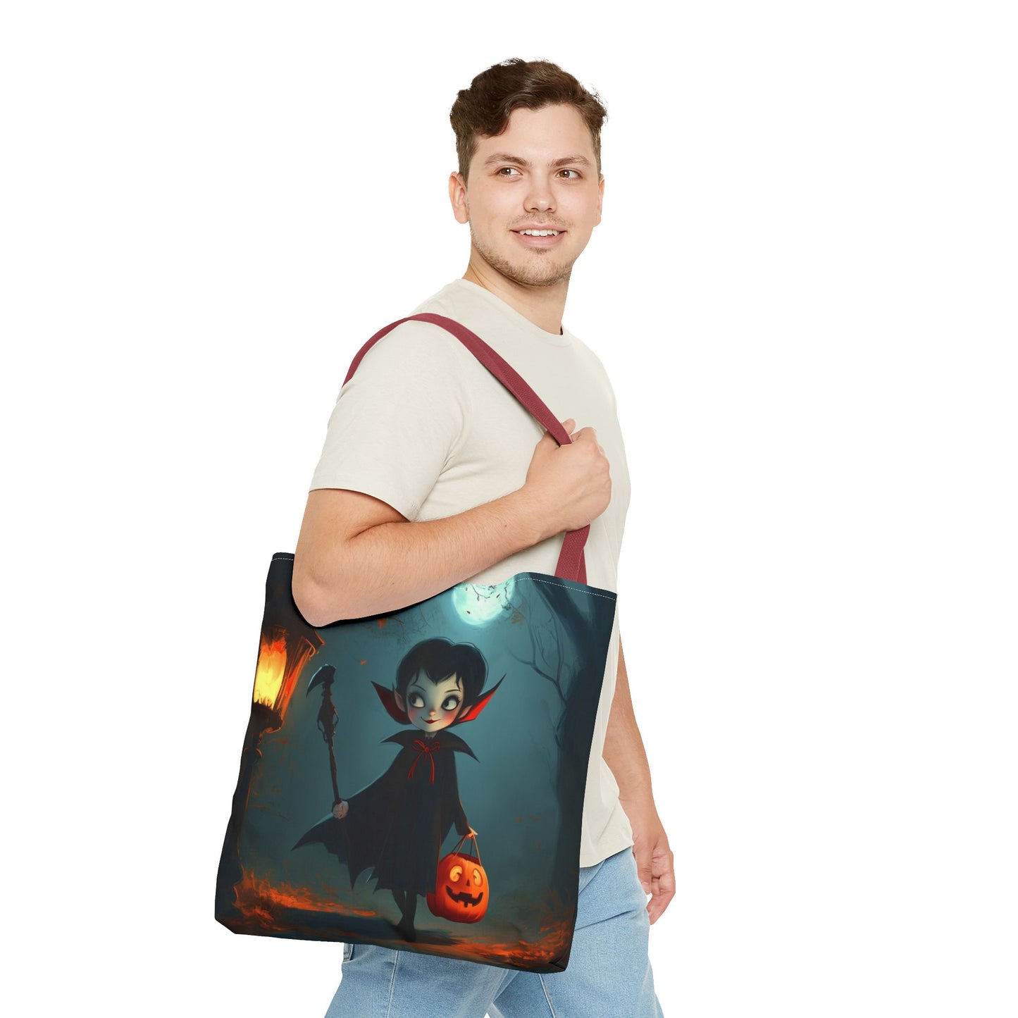 Cute Trick or Treating Vampire Tote Bag (AOP)