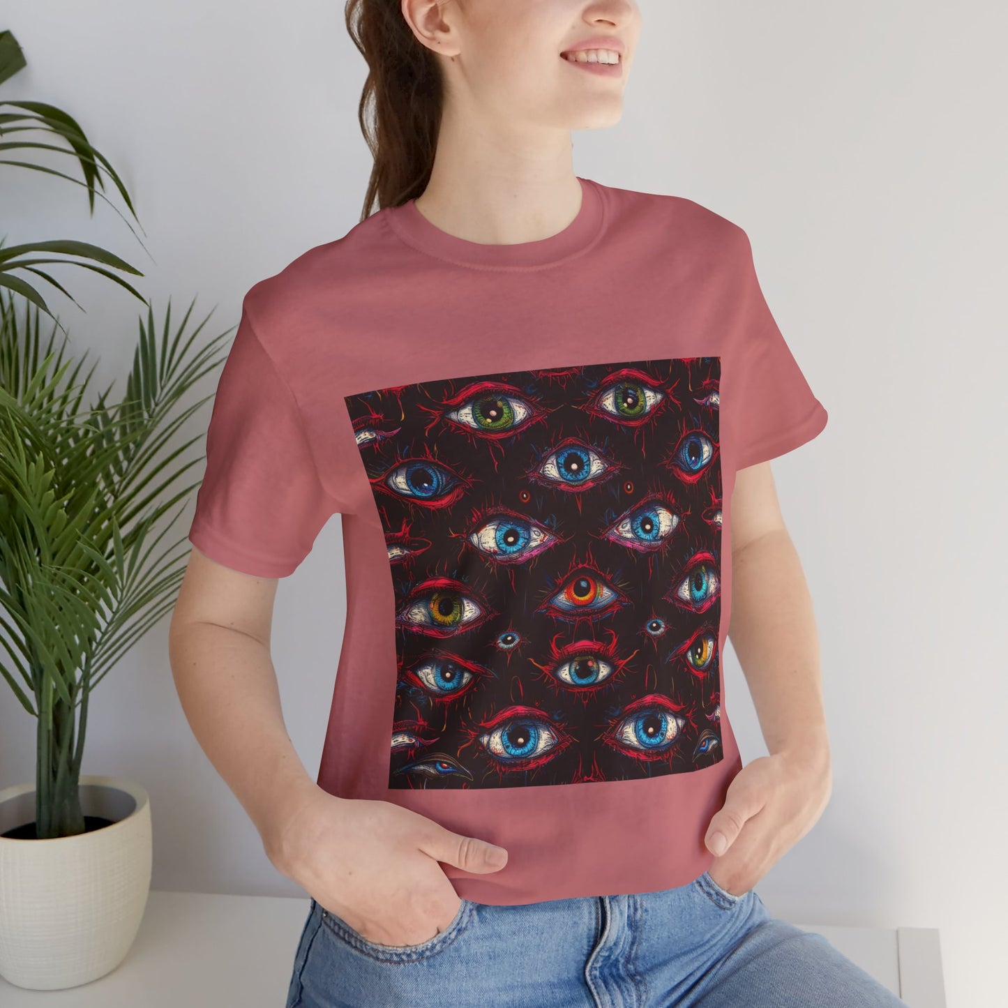 Creepy Eye Pattern Unisex Jersey Short Sleeve Tee