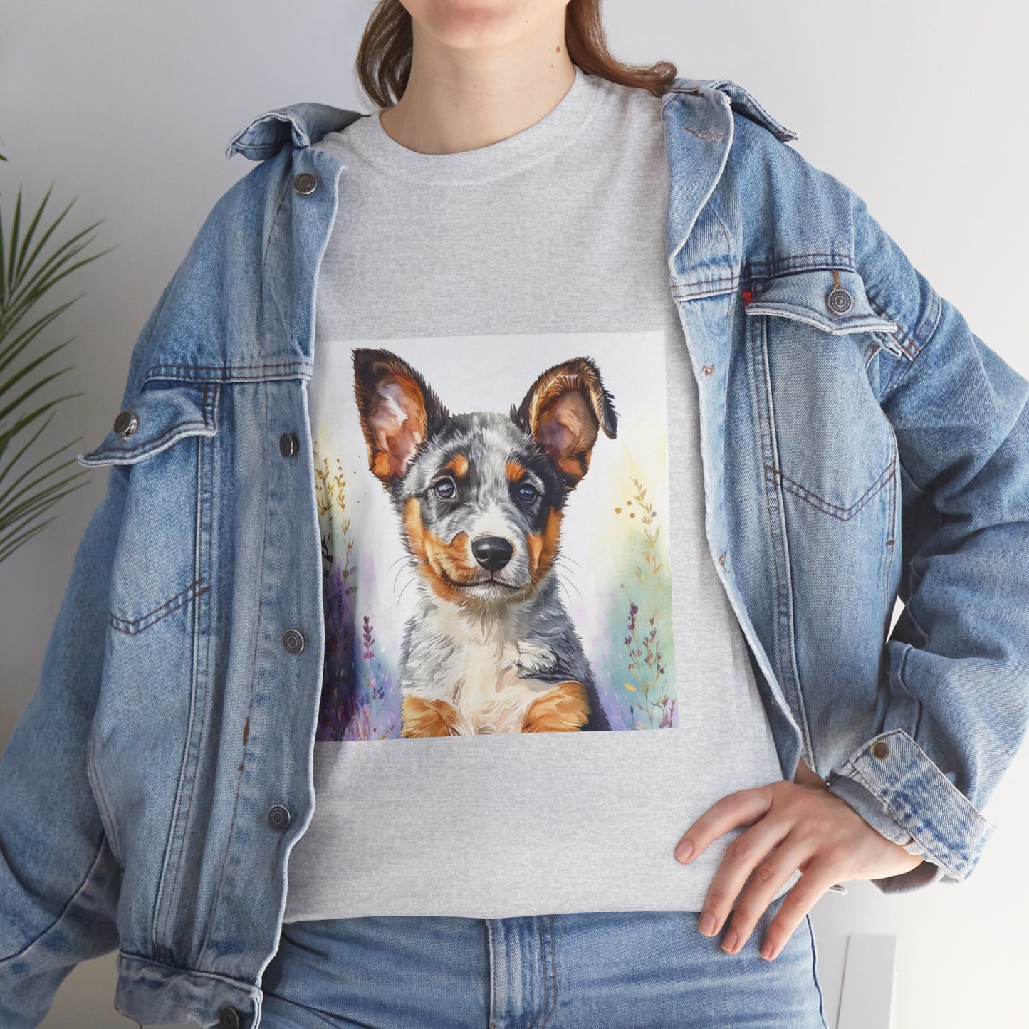 Australian Cattle Dog Puppy Unisex Heavy Cotton Tee