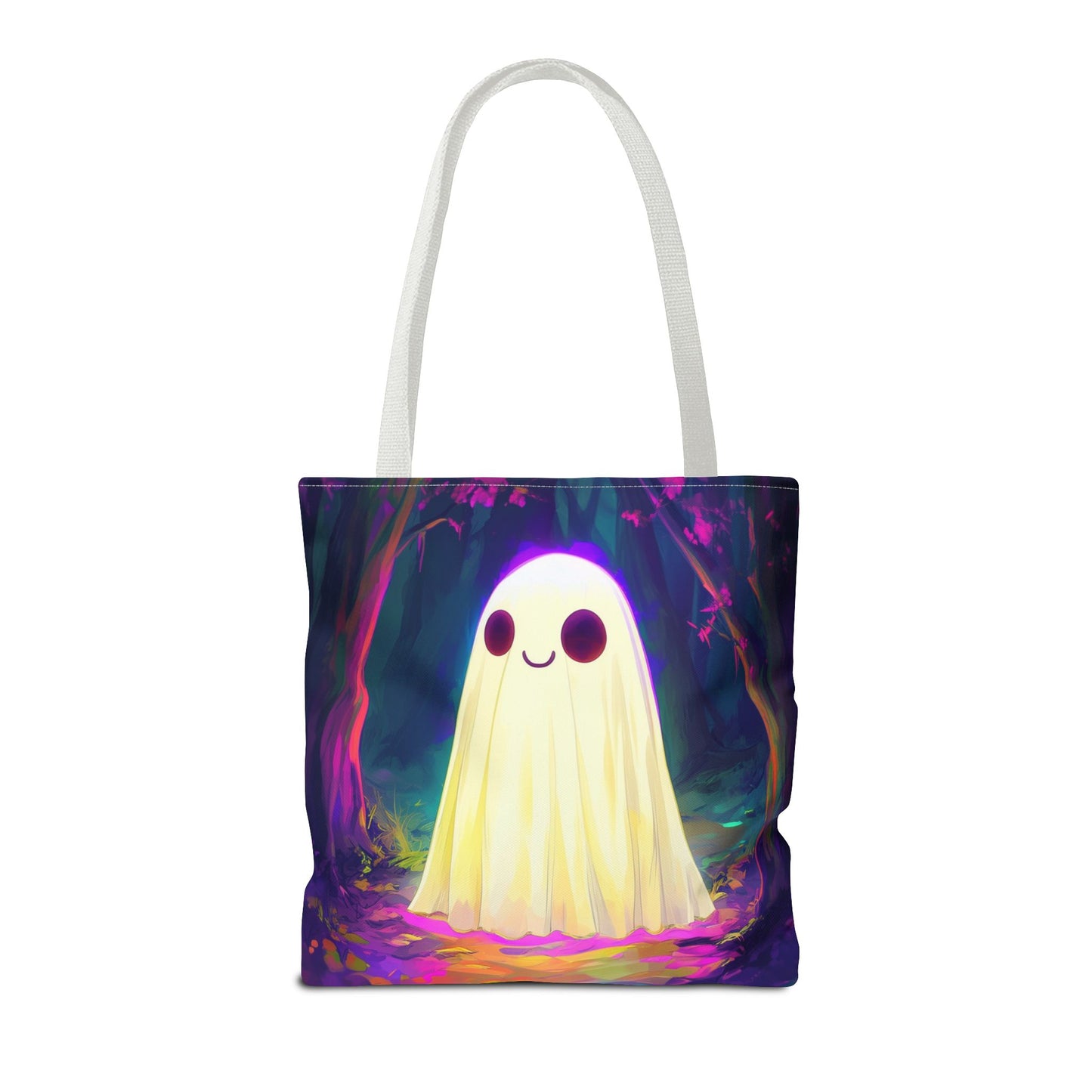 Cute Neon Ghost Tote Bag (AOP)