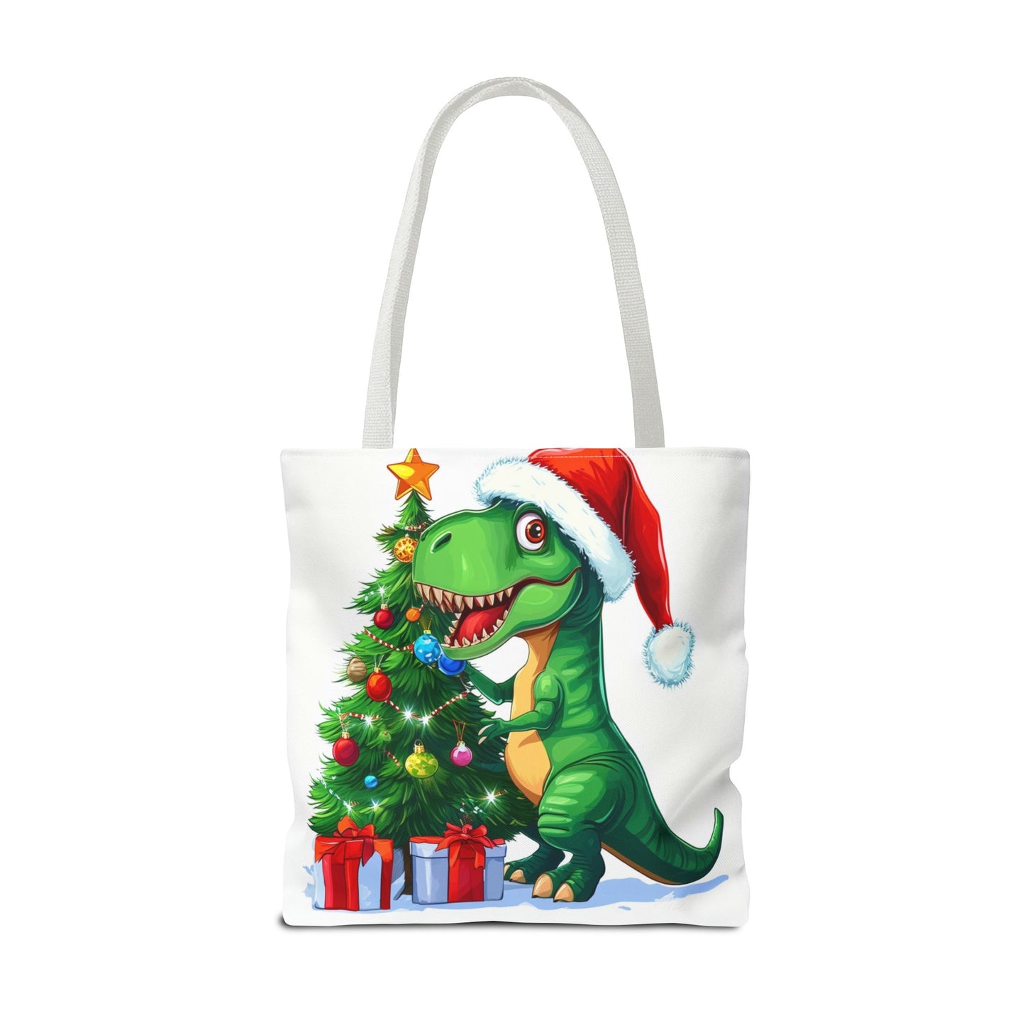 Holiday T-Rex Tote Bag (AOP)