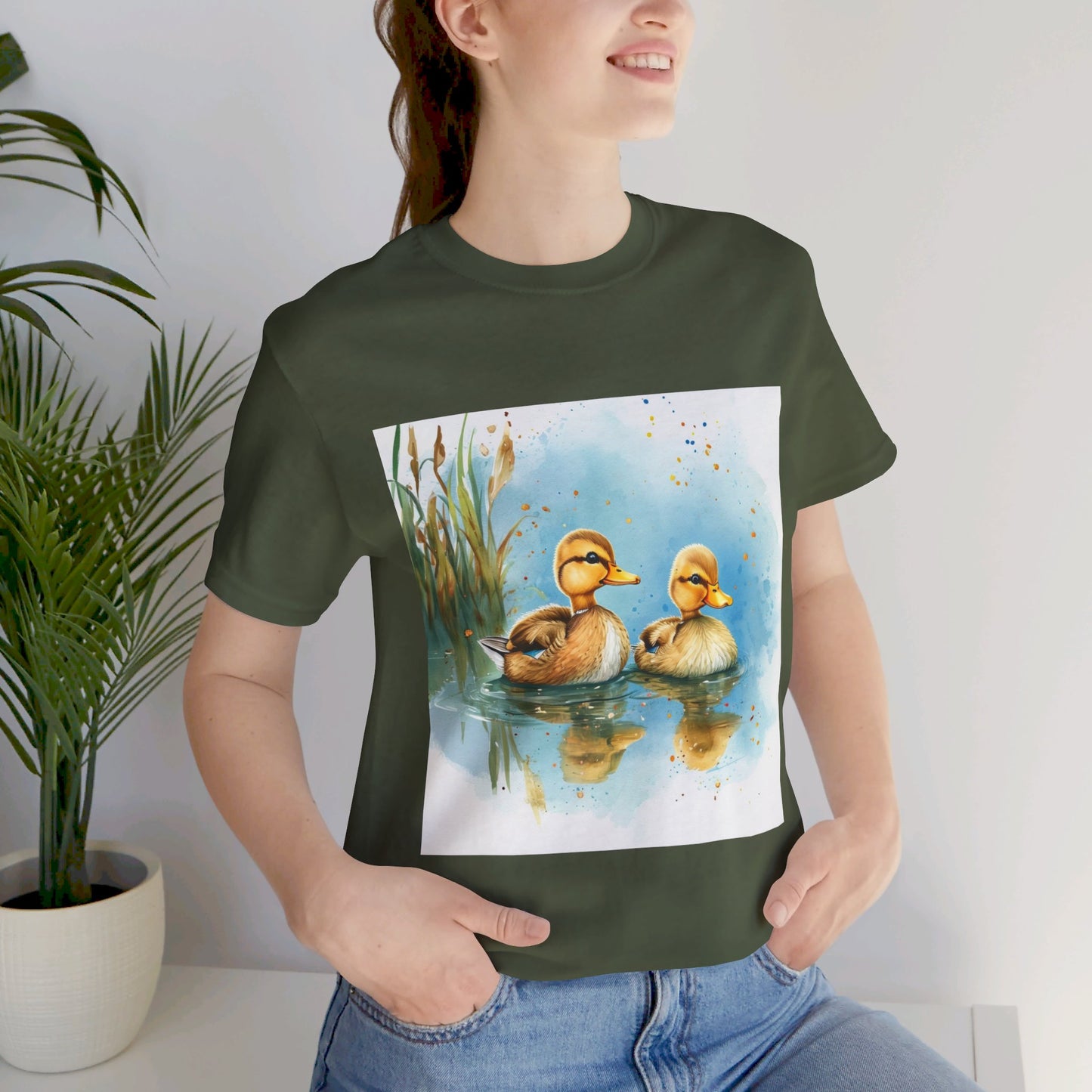 Adorable Baby Mallard Ducks Unisex Jersey Short Sleeve Tee