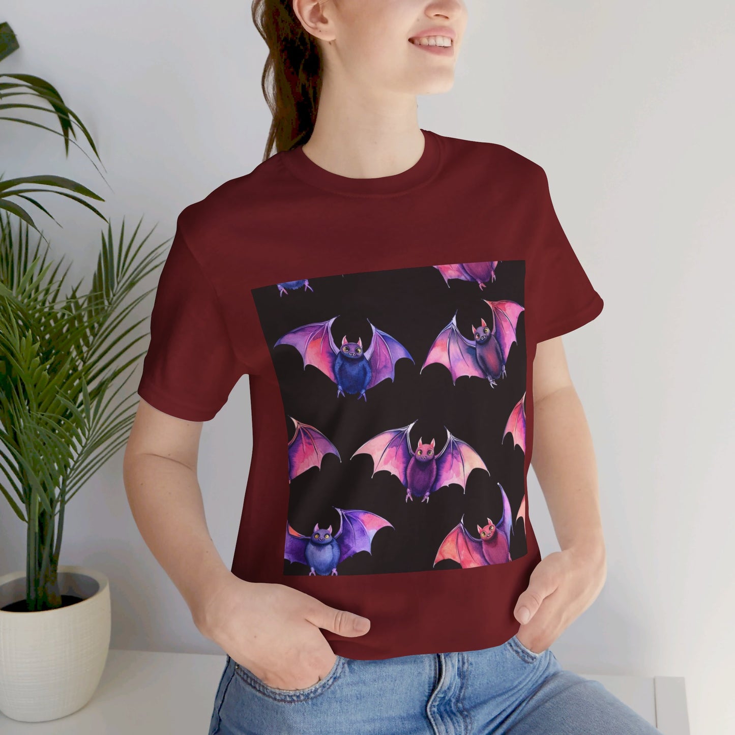 Bright Bat Pattern Unisex Jersey Short Sleeve Tee