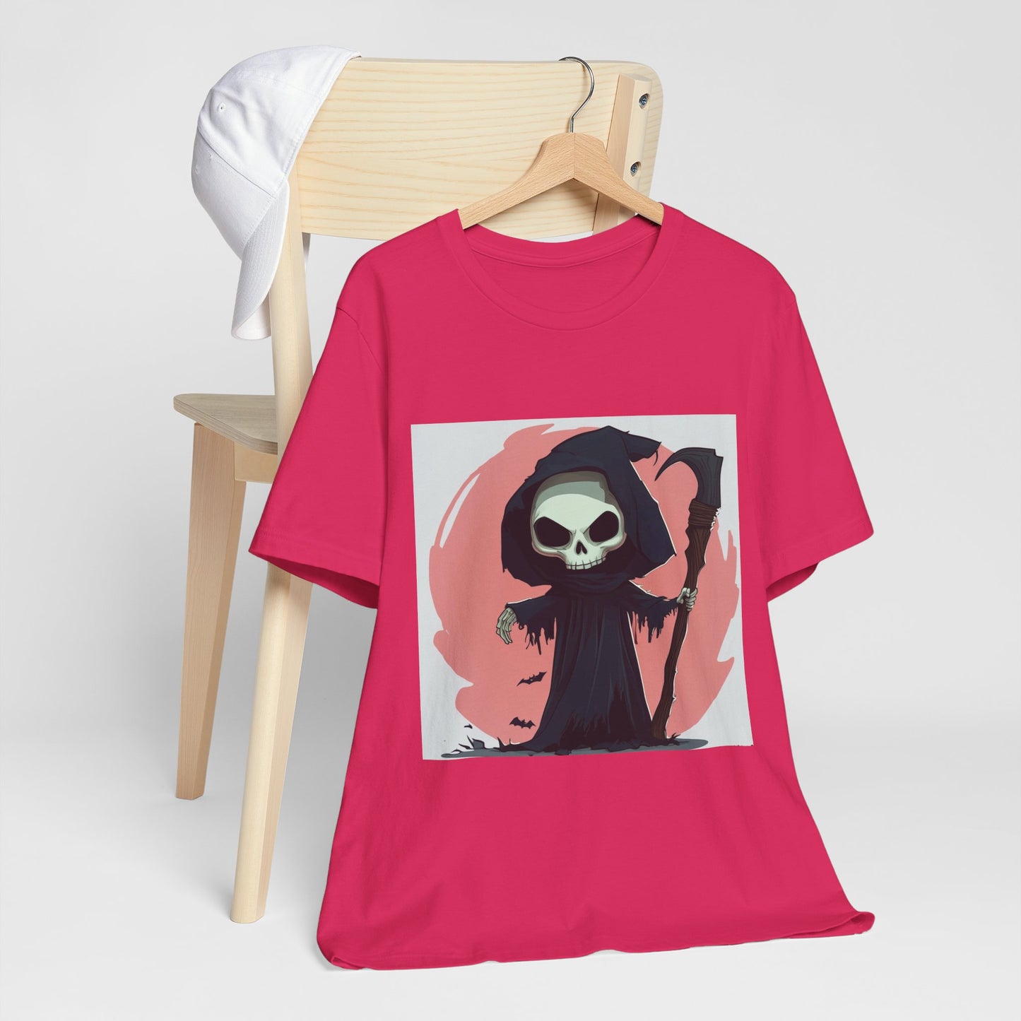 Cute Pink Grim Reaper Unisex Jersey Short Sleeve Tee