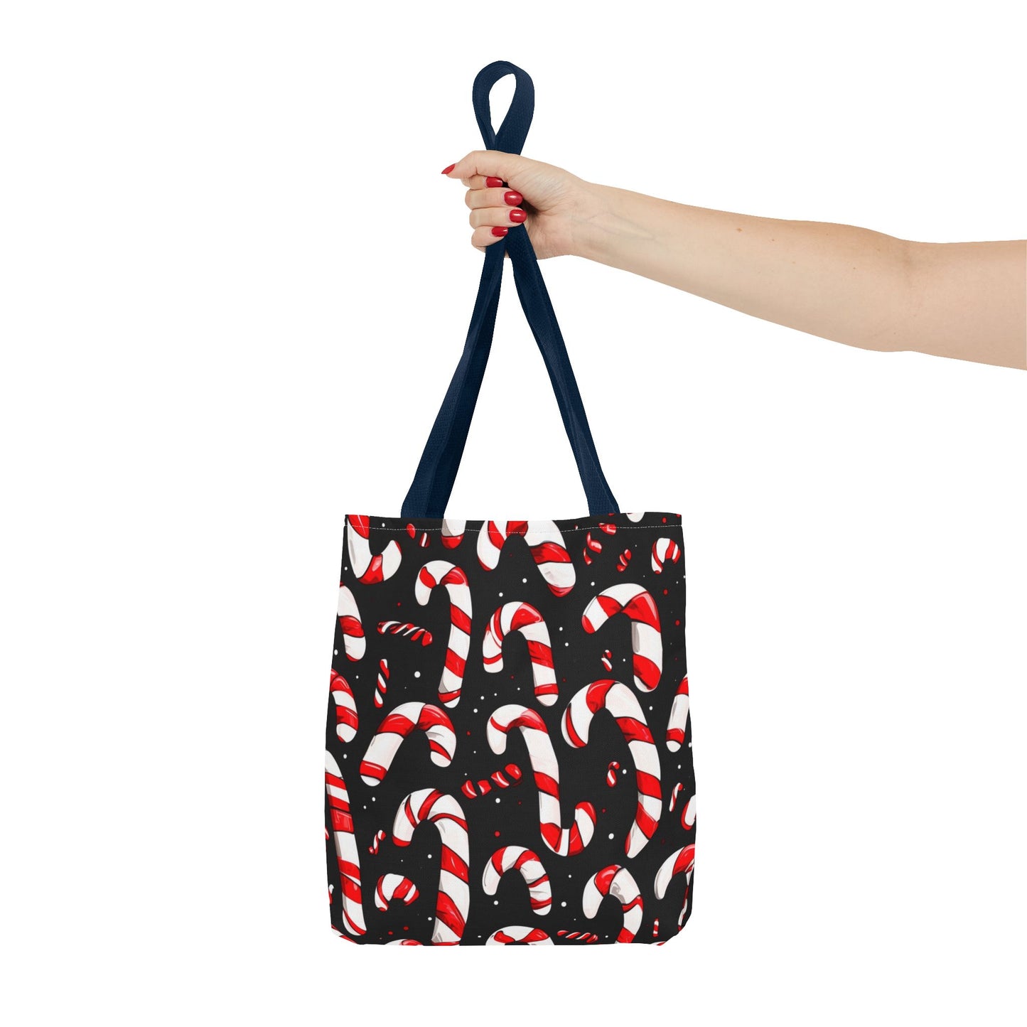 Cartoon Candy Canes Tote Bag (AOP)