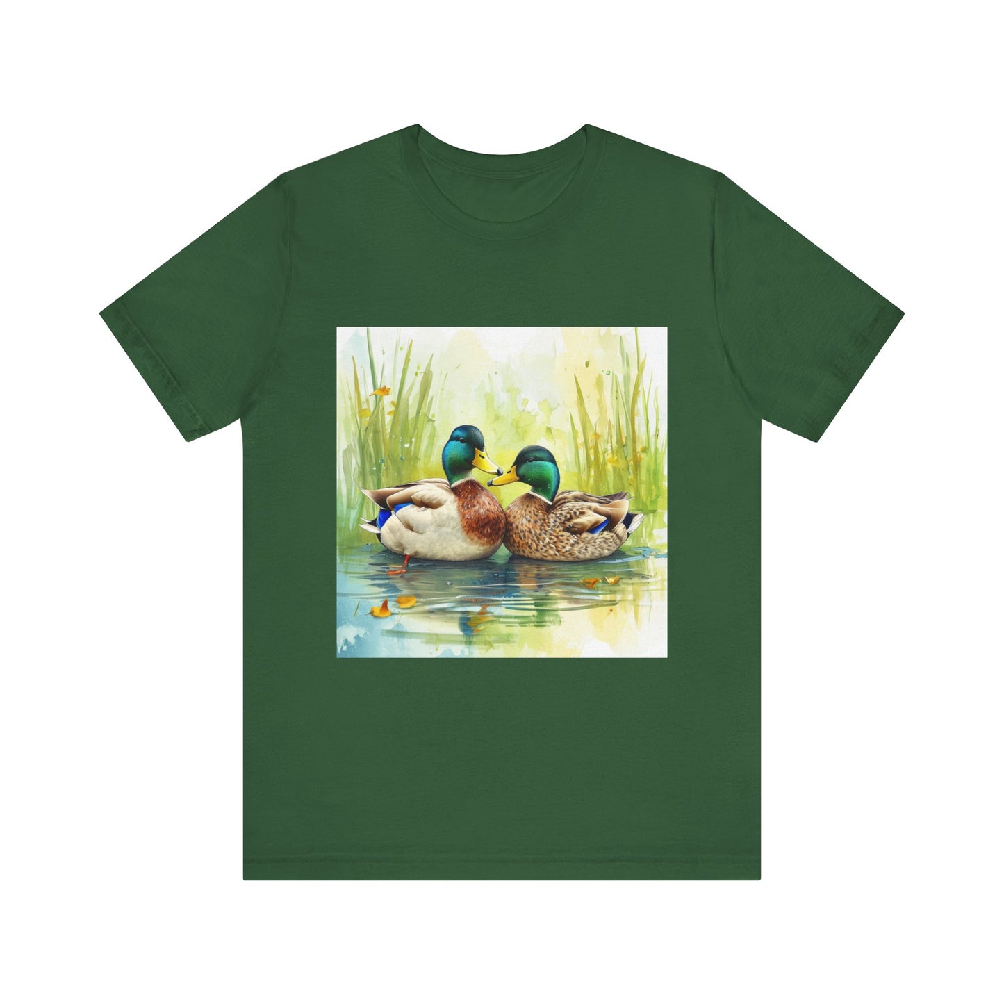 Cute Mallard Ducks Unisex Jersey Short Sleeve Tee