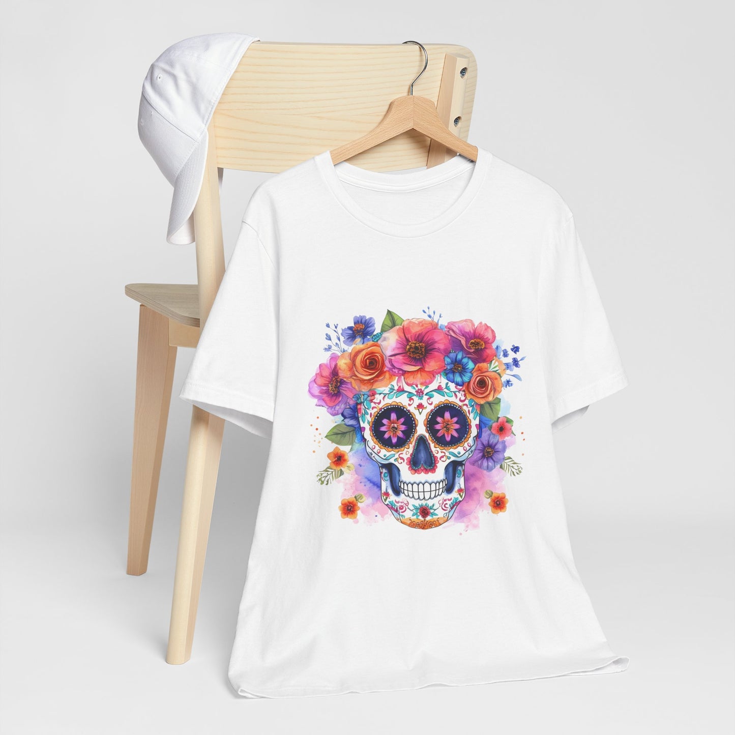 Colorful Sugar Skull Unisex Jersey Short Sleeve Tee