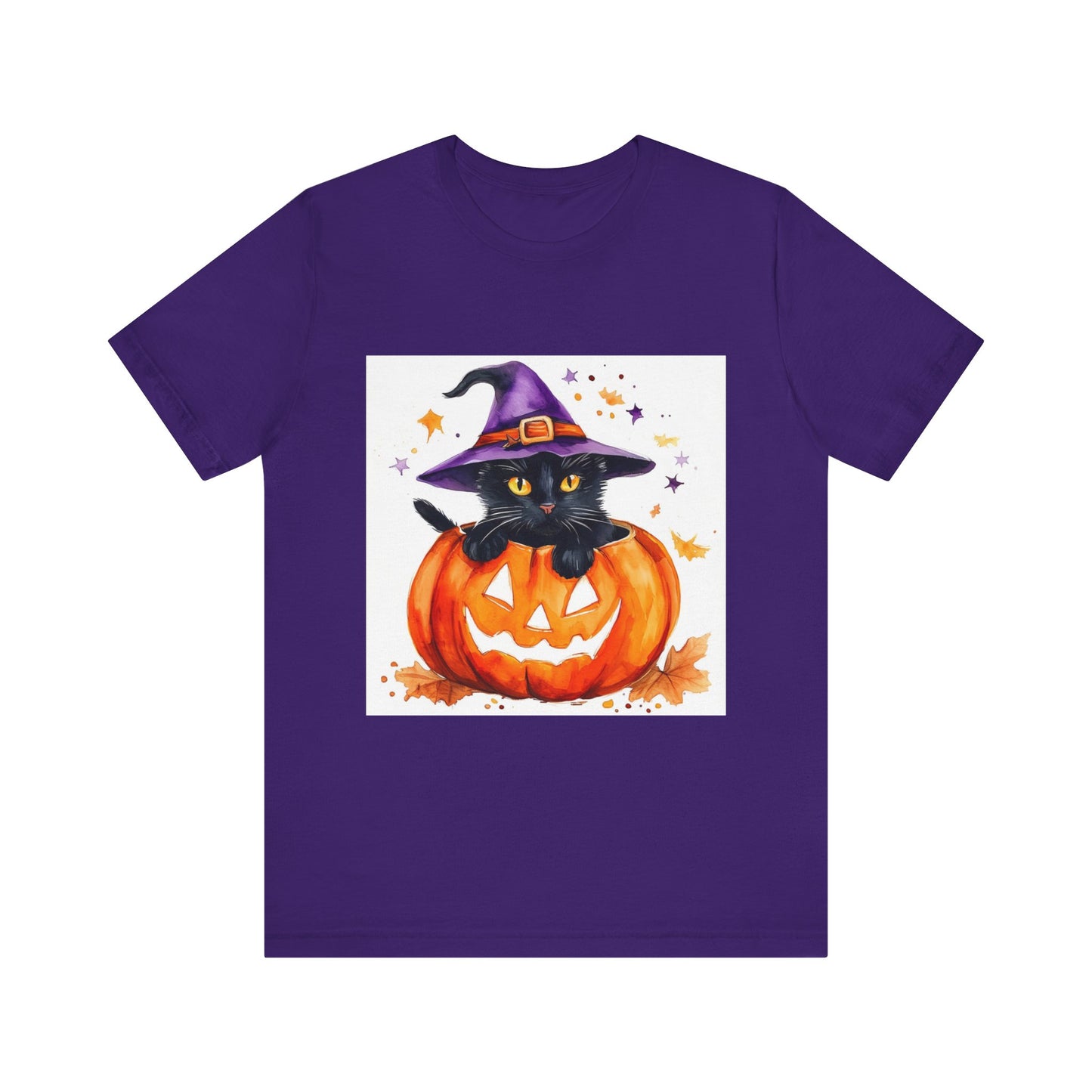 Cute Halloween Cat Jack o Lantern Unisex Jersey Short Sleeve Tee