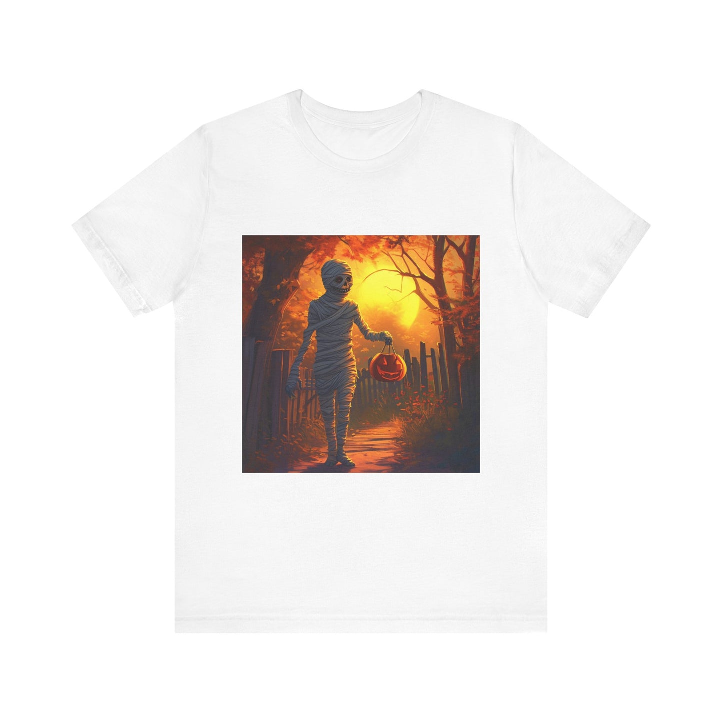 Halloween Sunset Mummy Unisex Jersey Short Sleeve Tee