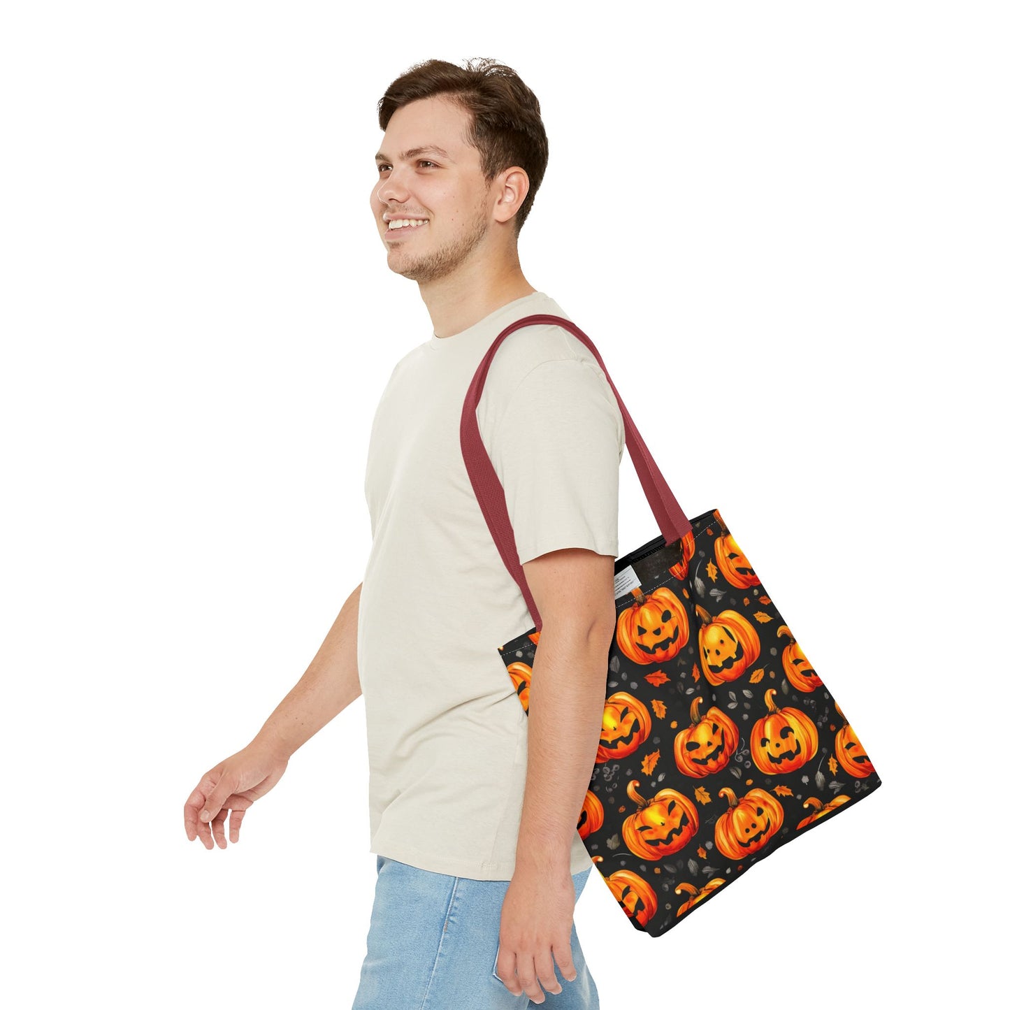 Happy Pumpkin Pattern Tote Bag (AOP)