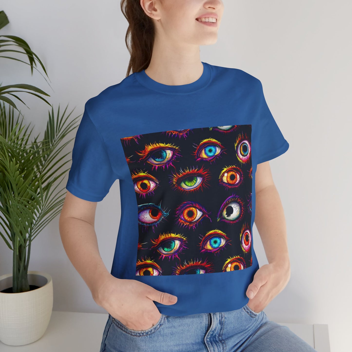 Colorful Spooky Eye Pattern Unisex Jersey Short Sleeve Tee