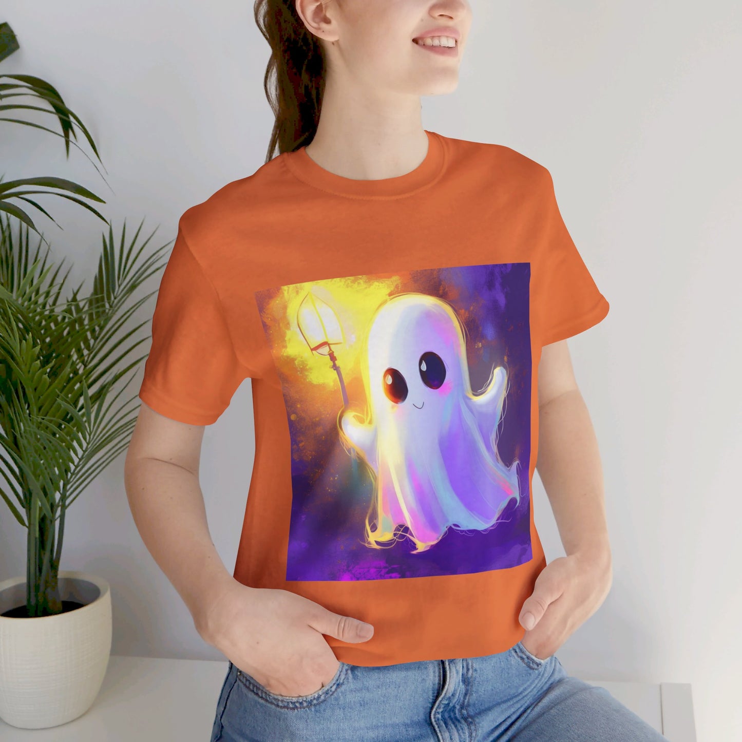 Cute Cartoon Ghost Unisex Jersey Short Sleeve Tee