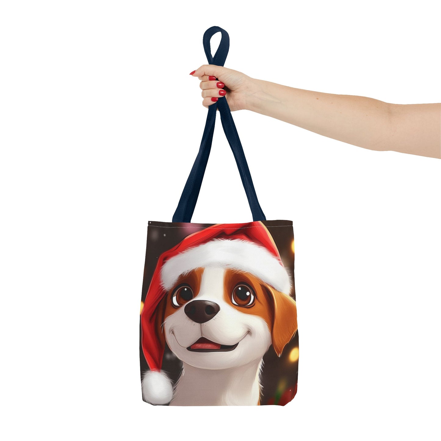 Adorable Festive Puppy Tote Bag (AOP)