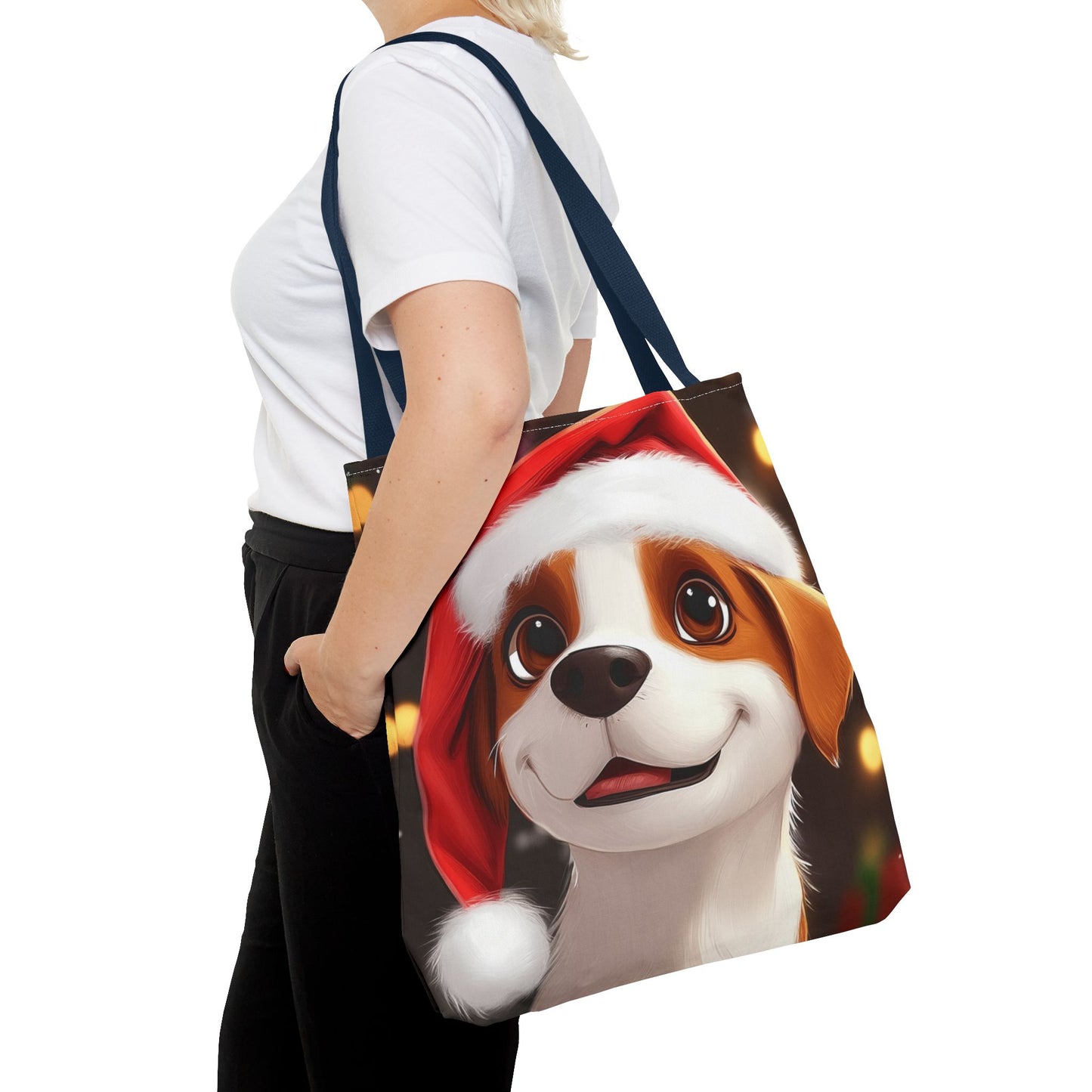 Adorable Festive Puppy Tote Bag (AOP)