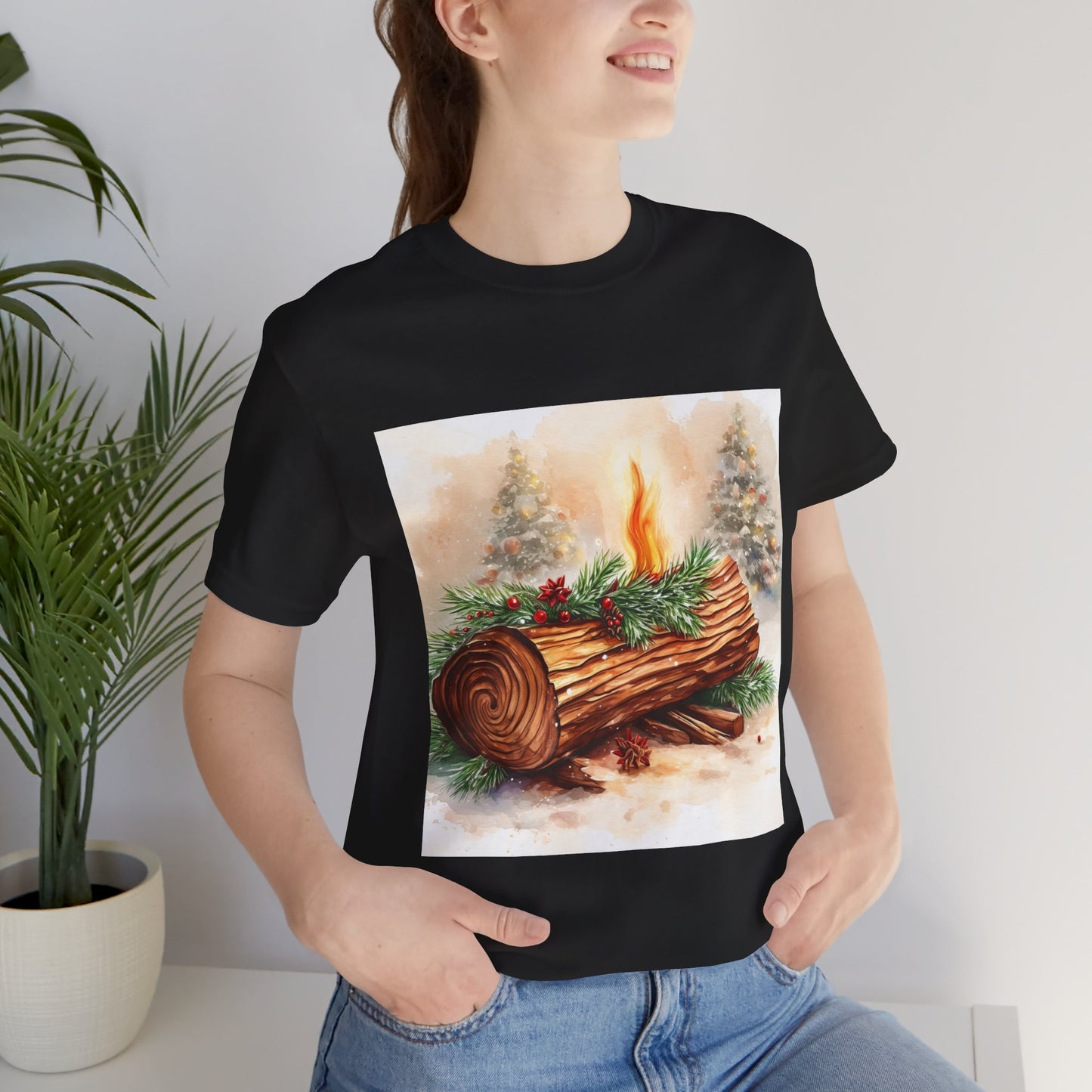 Yule Log Unisex Jersey Tee