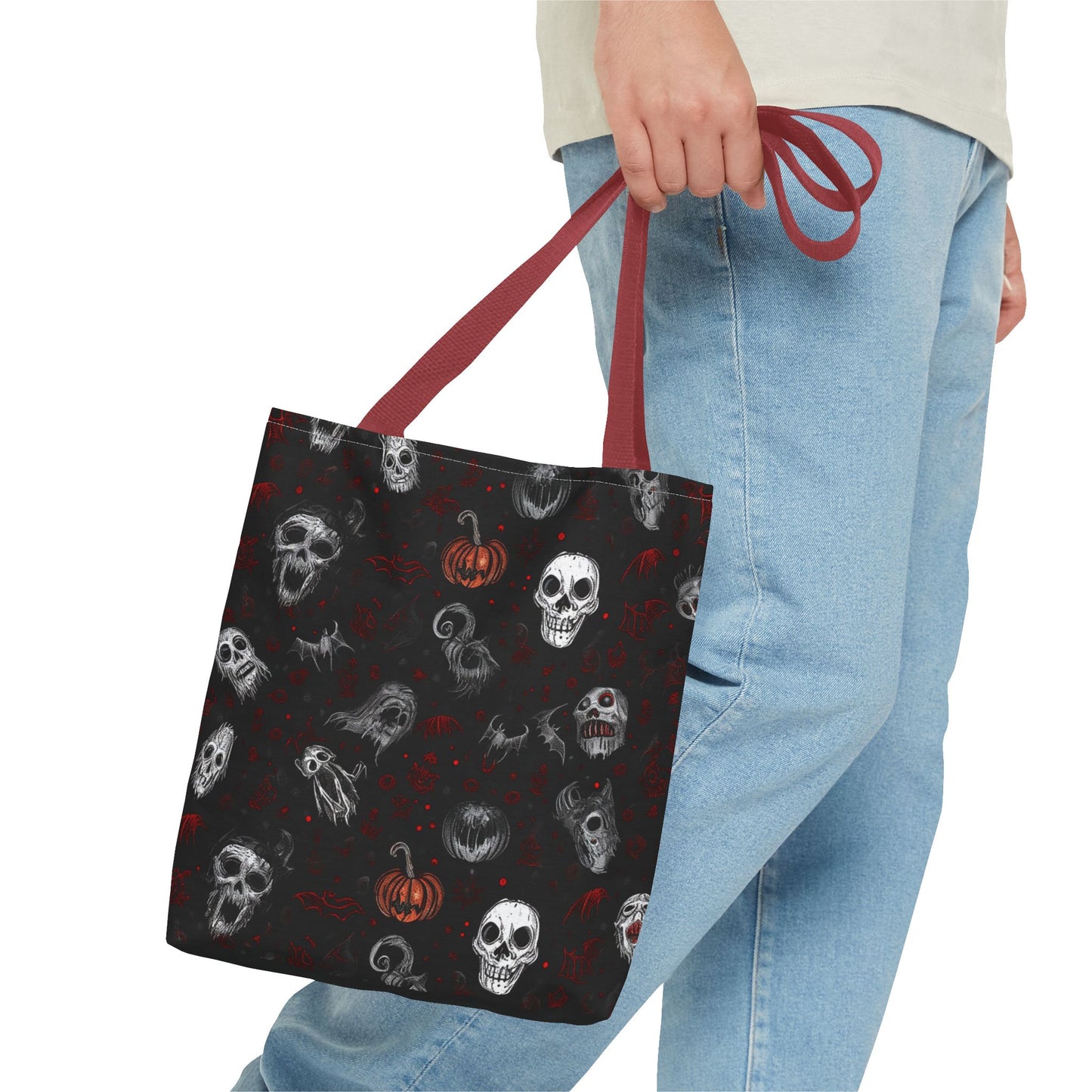 Scary Halloween Pattern Tote Bag (AOP)