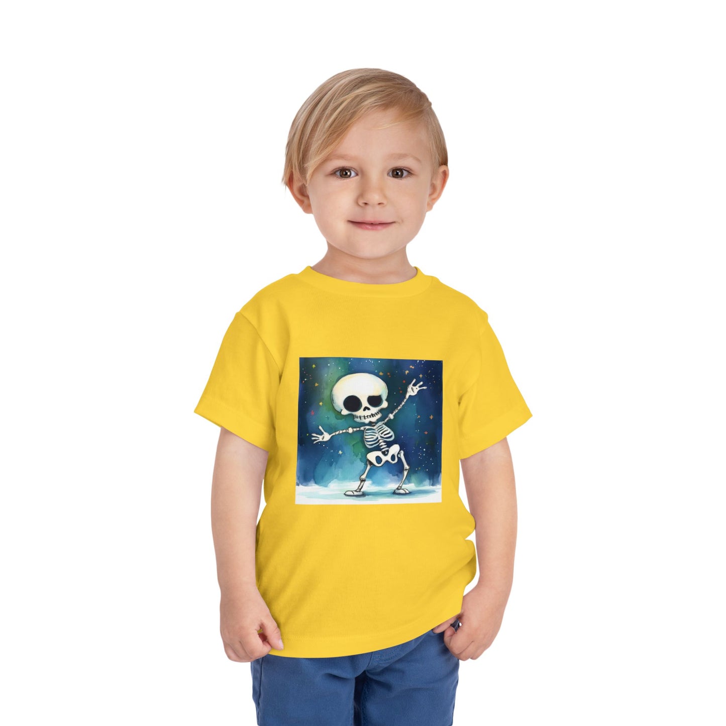 Cute Dancing Skeleton Toddler Short Sleeve Tee