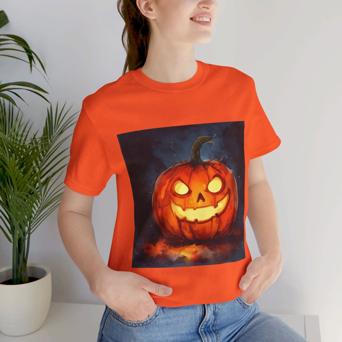 Cute Creepy Jack o Lantern Unisex Jersey Short Sleeve Tee