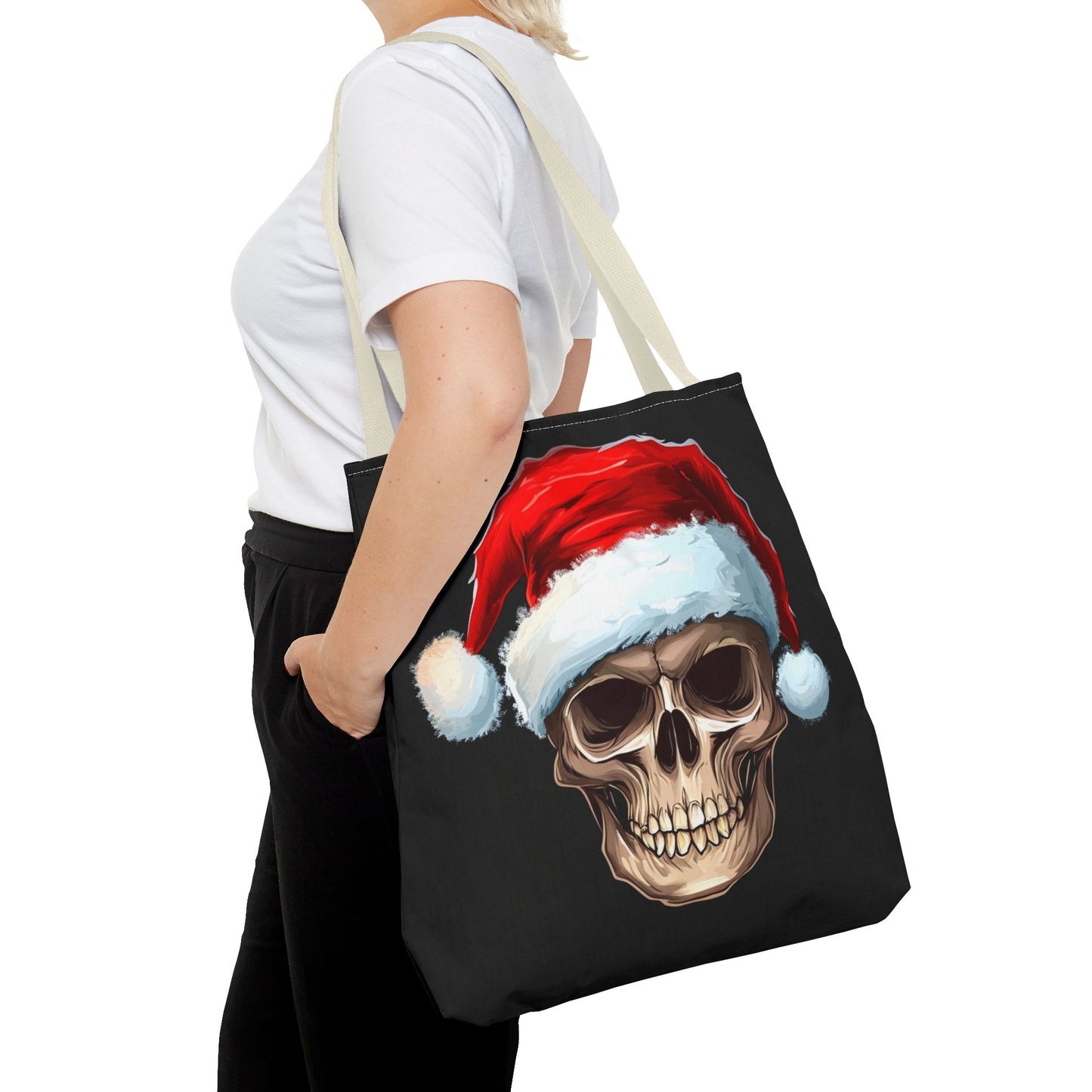 Santa Hat Skull Tote Bag (AOP)