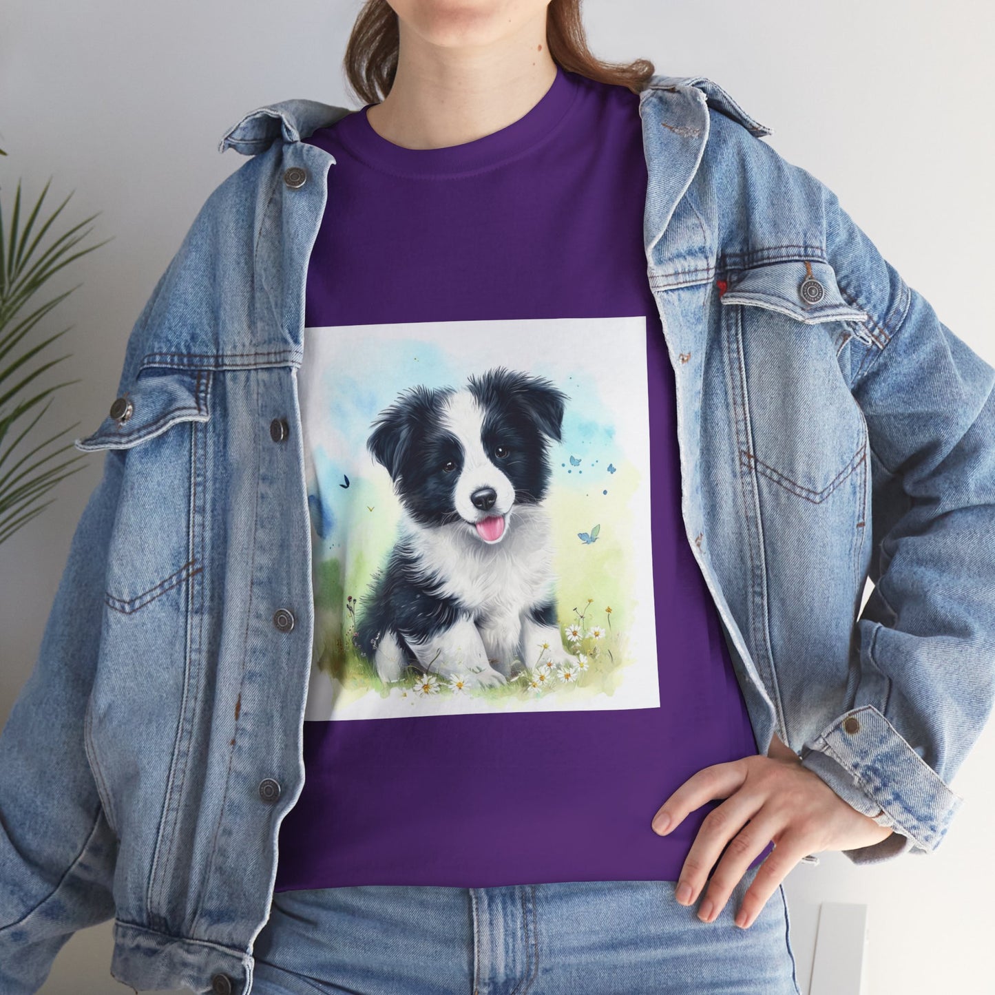 Border Collie Puppy Unisex Heavy Cotton Tee