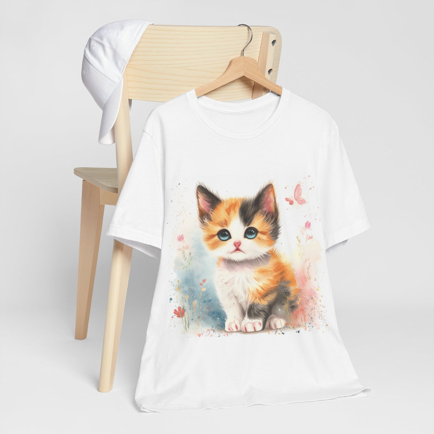 Butterfly Calico Kitten Unisex Jersey Short Sleeve Tee