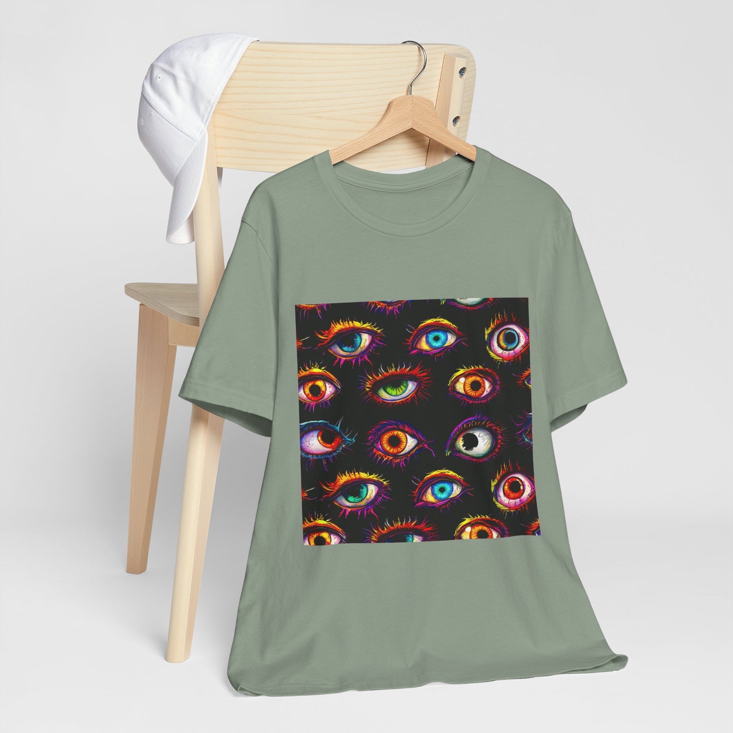 Colorful Spooky Eye Pattern Unisex Jersey Short Sleeve Tee