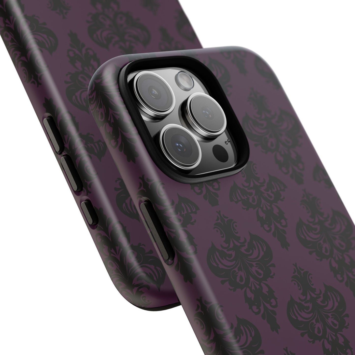 Purple and Black Victorian Damask Pattern Tough Cases