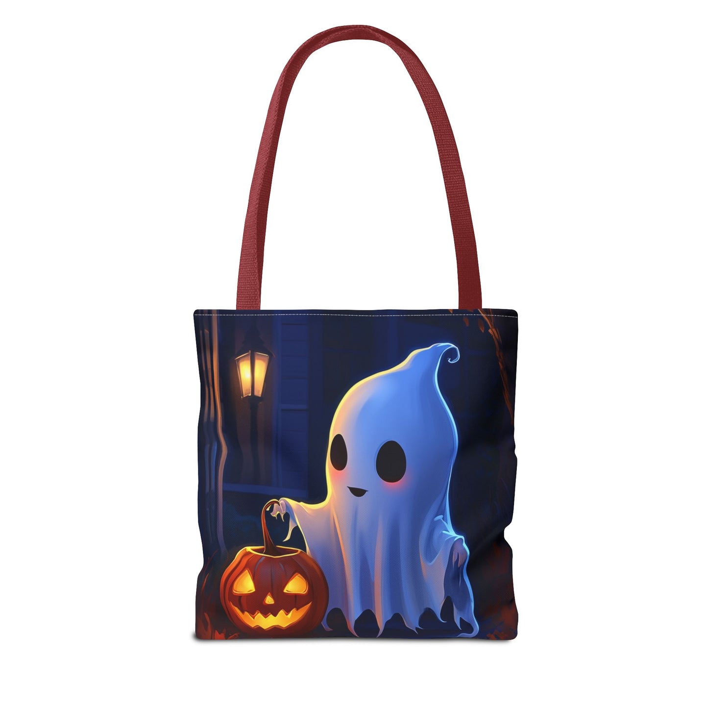 Cute Ghost Trick or Treating Tote Bag (AOP)