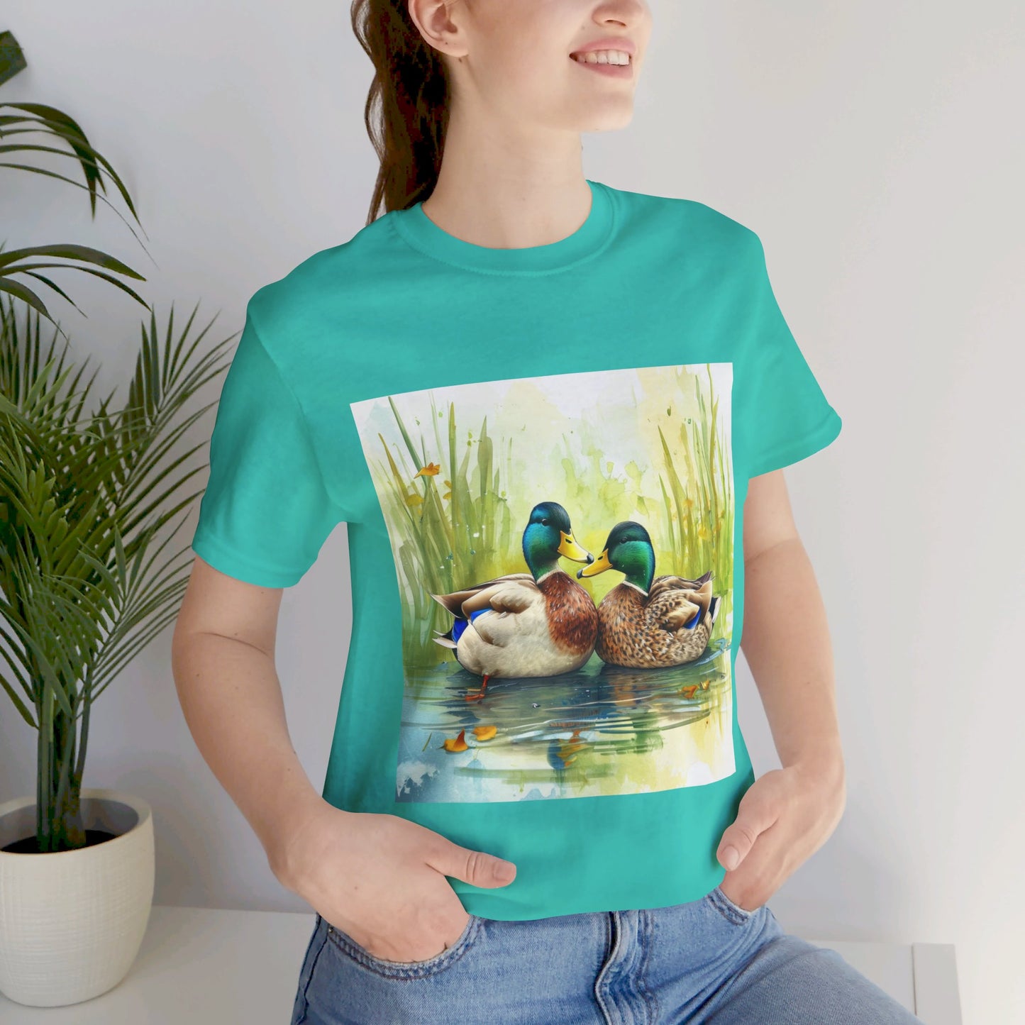 Cute Mallard Ducks Unisex Jersey Short Sleeve Tee