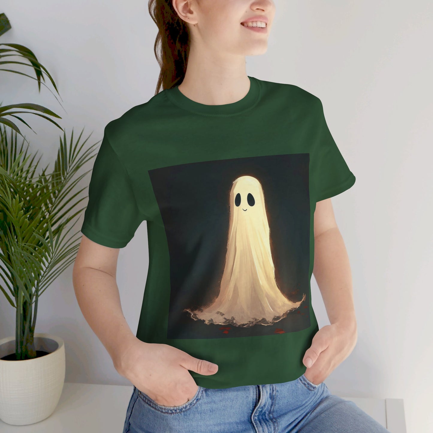 Happy Spooky Ghost Unisex Jersey Short Sleeve Tee