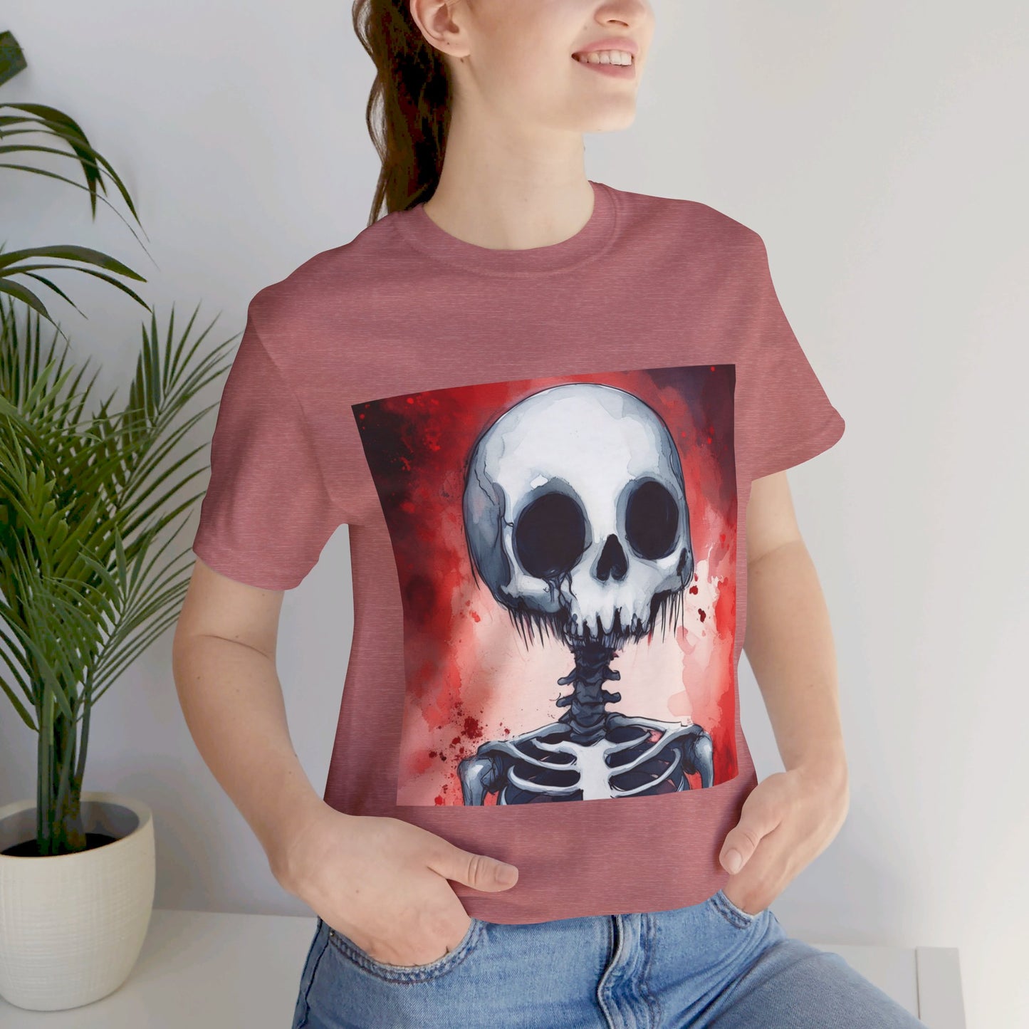 Red Skeleton Unisex Jersey Short Sleeve Tee