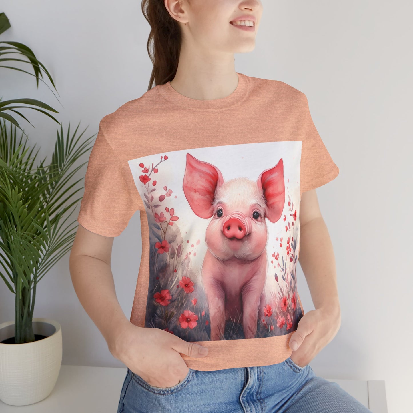 Cute Piglet Unisex Jersey Short Sleeve Tee