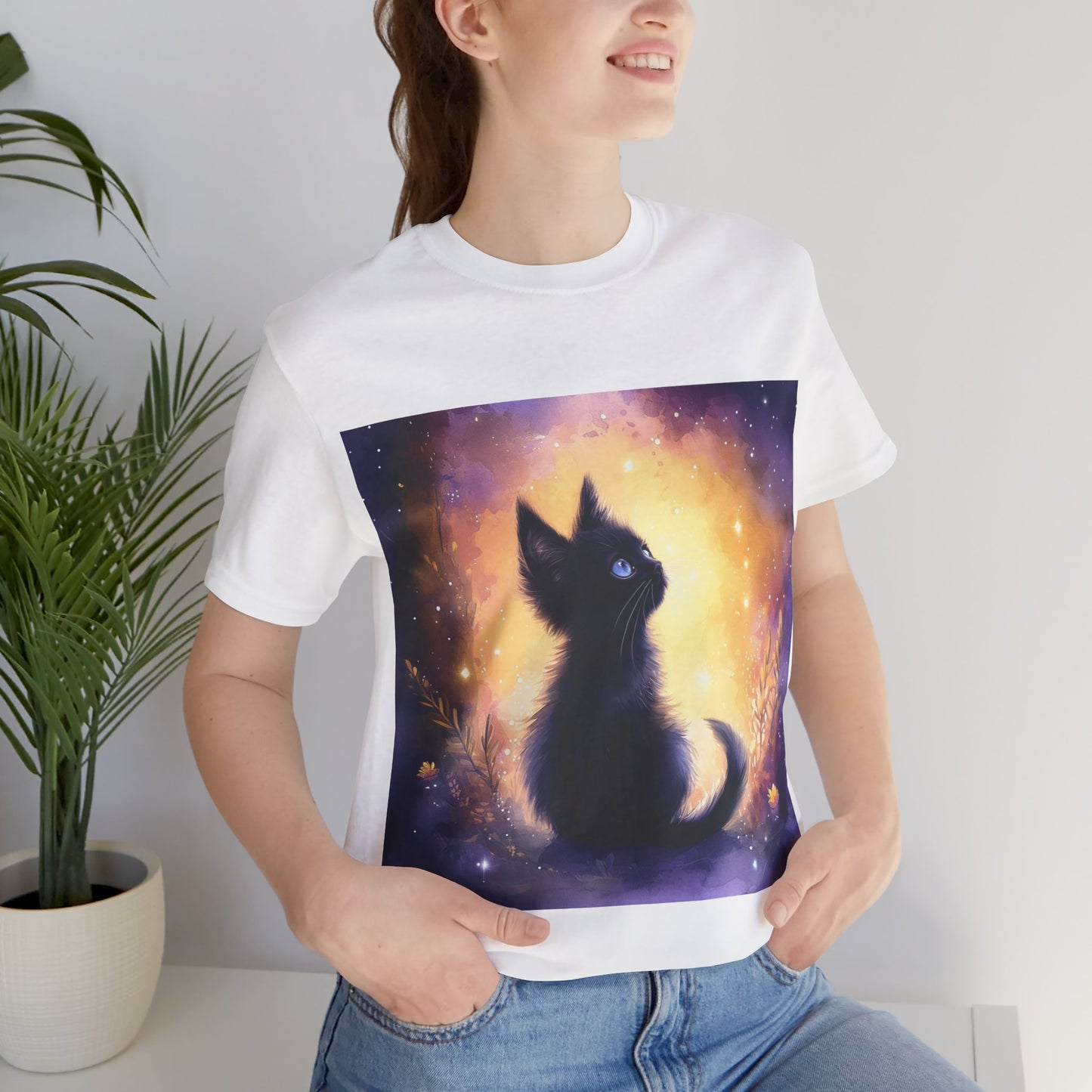 Galaxy Black Kitten Unisex Jersey Short Sleeve Tee