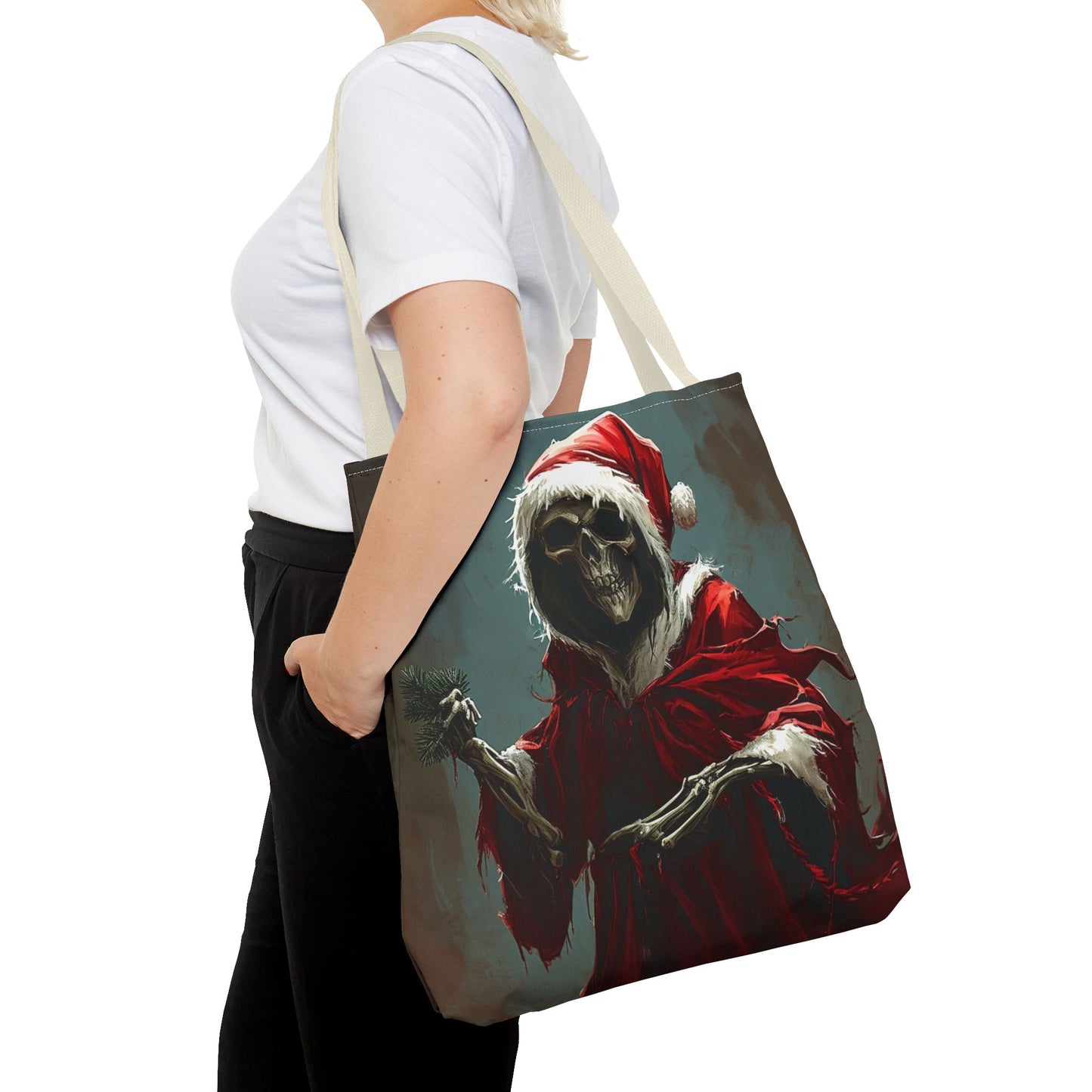 Santa Grim Reaper Tote Bag (AOP)