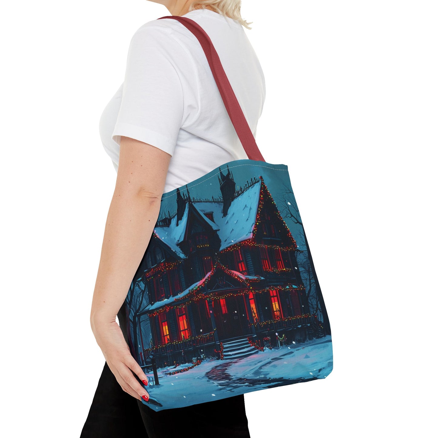 Festive Haunted House Tote Bag (AOP)