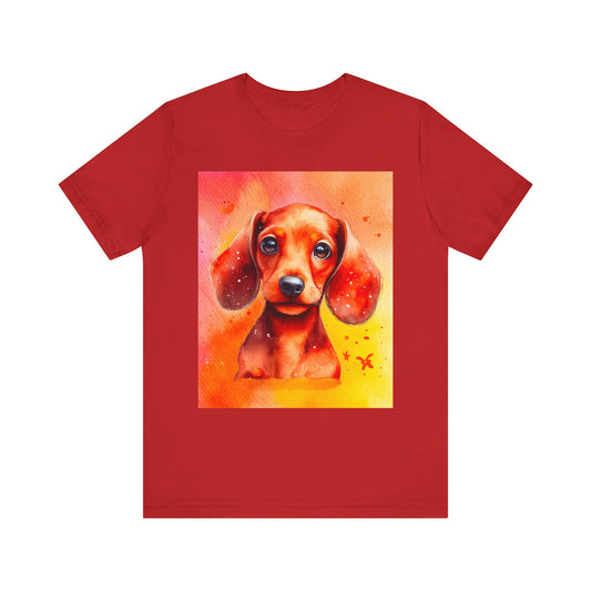 Red Dachshund Unisex Jersey Short Sleeve Tee